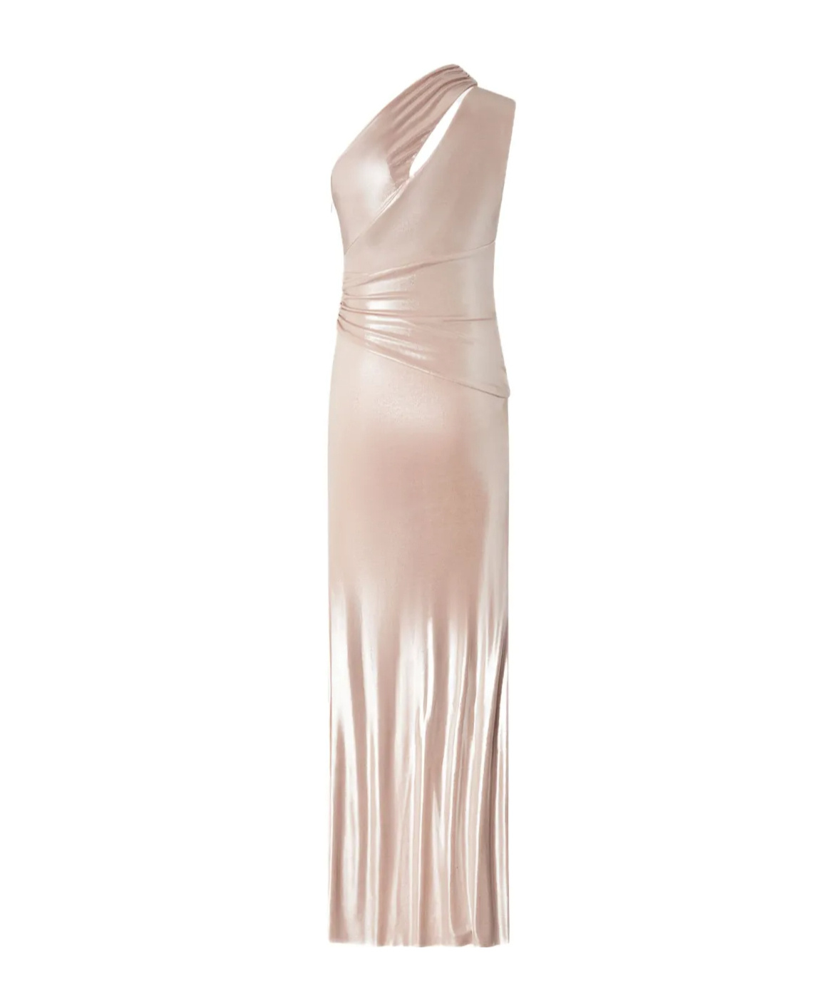 Pinko One-shoulder Maxi Dress In Nude