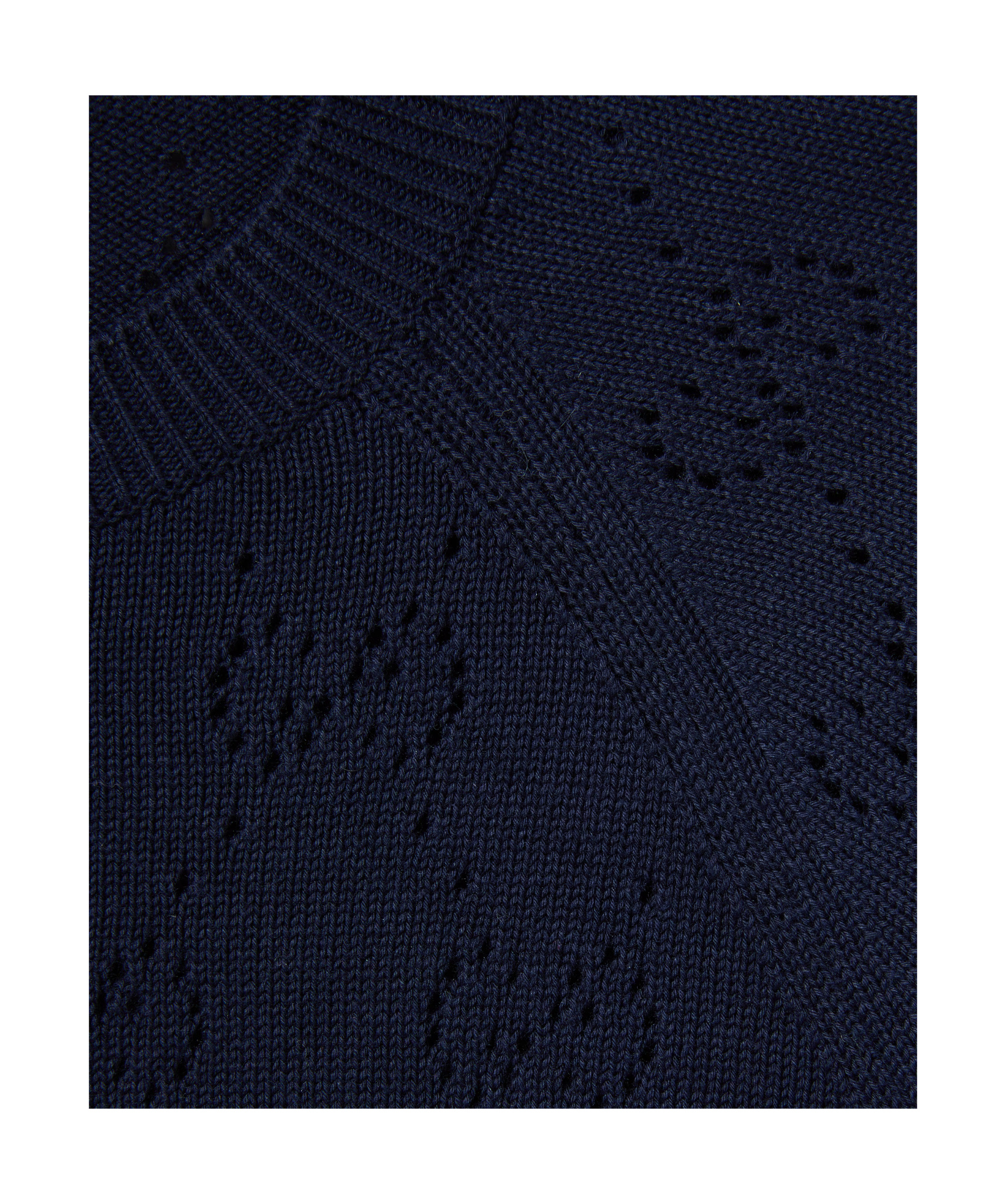 Gucci Cotton Crewneck Top With Gg Argyle In Navy Blue
