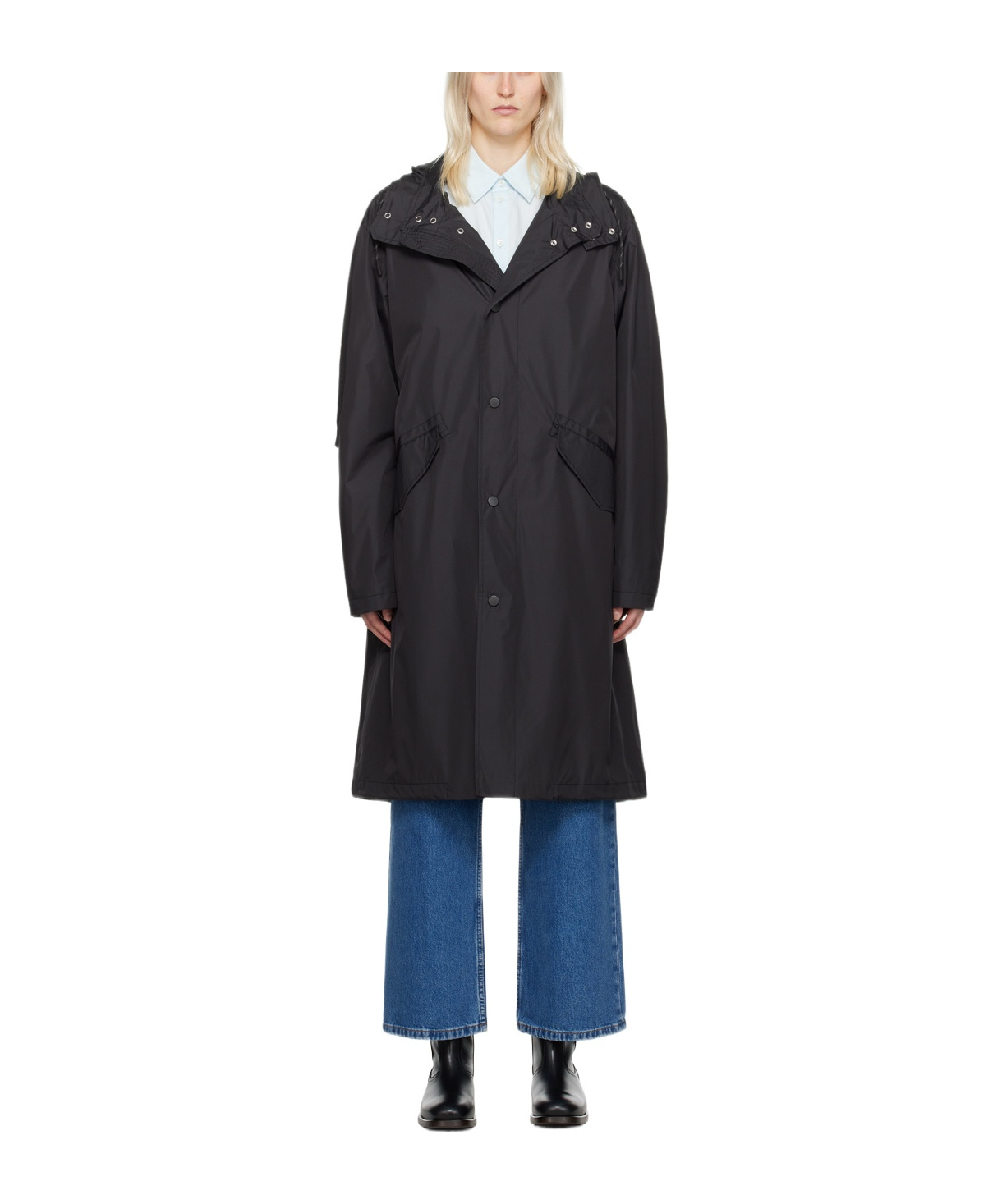 Apc Hooded Long-sleeved Windbreaker In Black