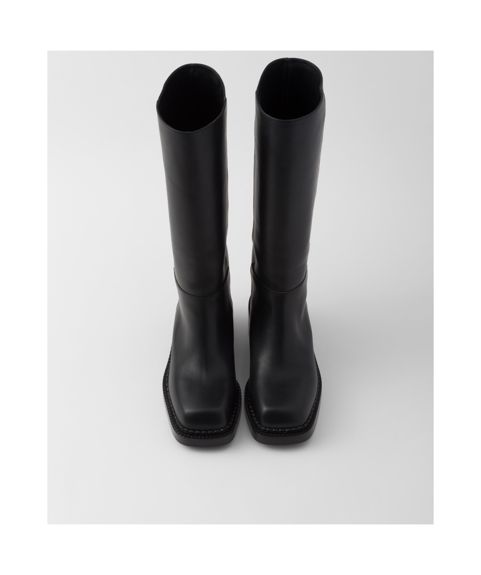 Shop Prada Leather Boots In Black