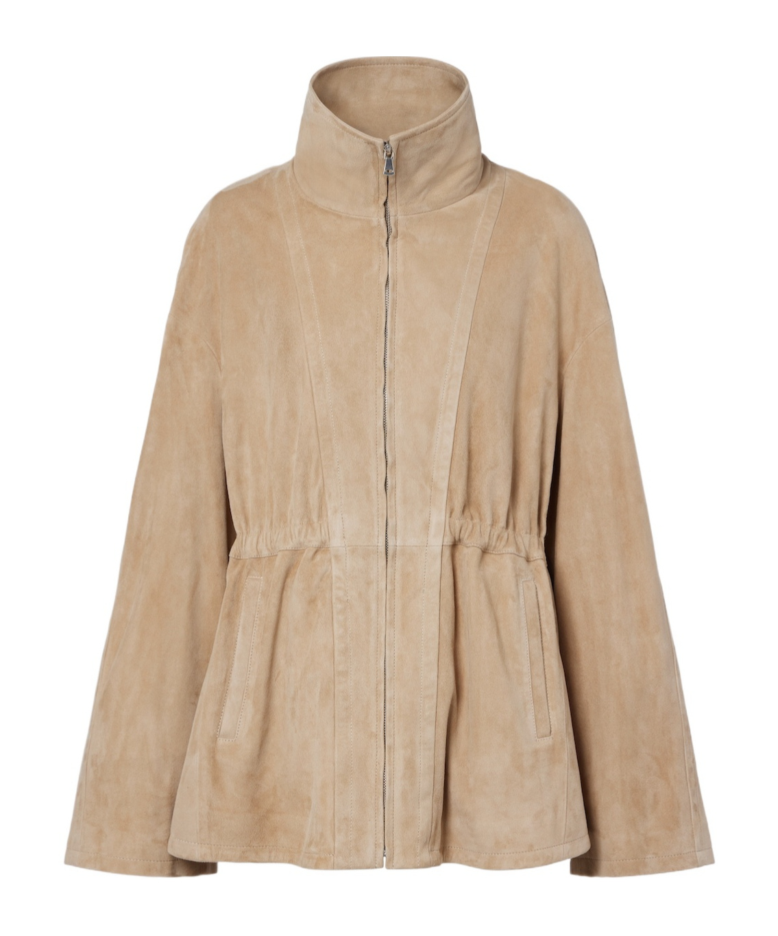 Nour Hammour Passage Suede Jacket In Nude
