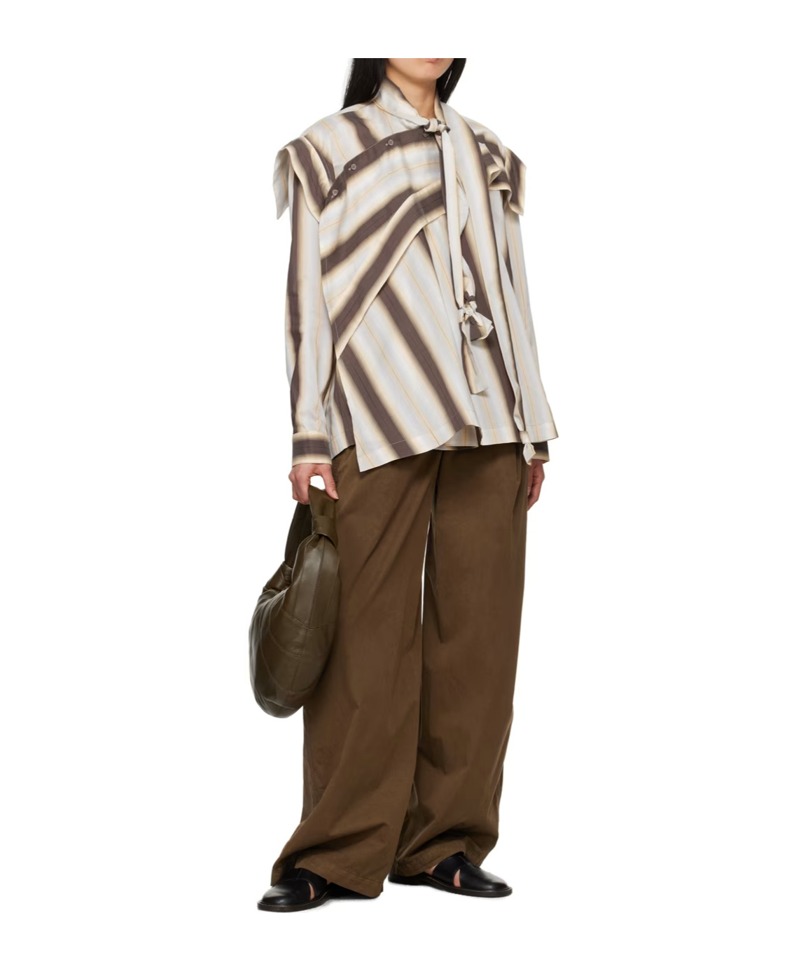 Lemaire Asymmetrical Scarf Shirt In Multicolor
