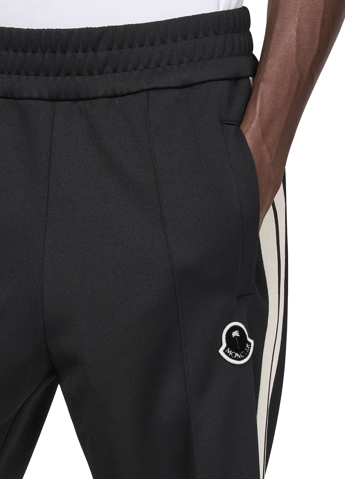 Moncler Palm Angels Joggers With Side Fabric Insert In Black