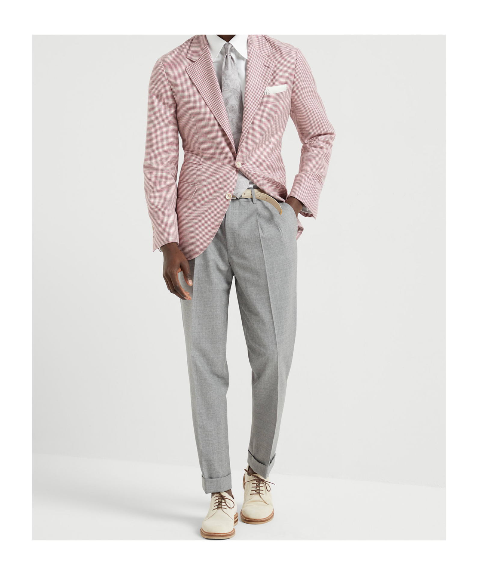 Brunello Cucinelli Double-pleated Casual Pants In Gray