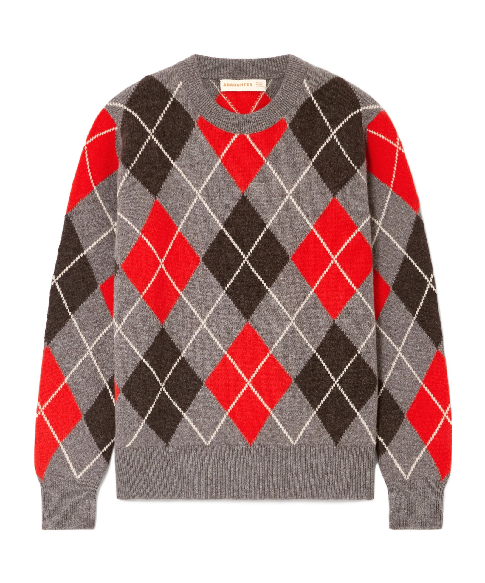 Daughter Argyle Checked Wool Sweater In Multi