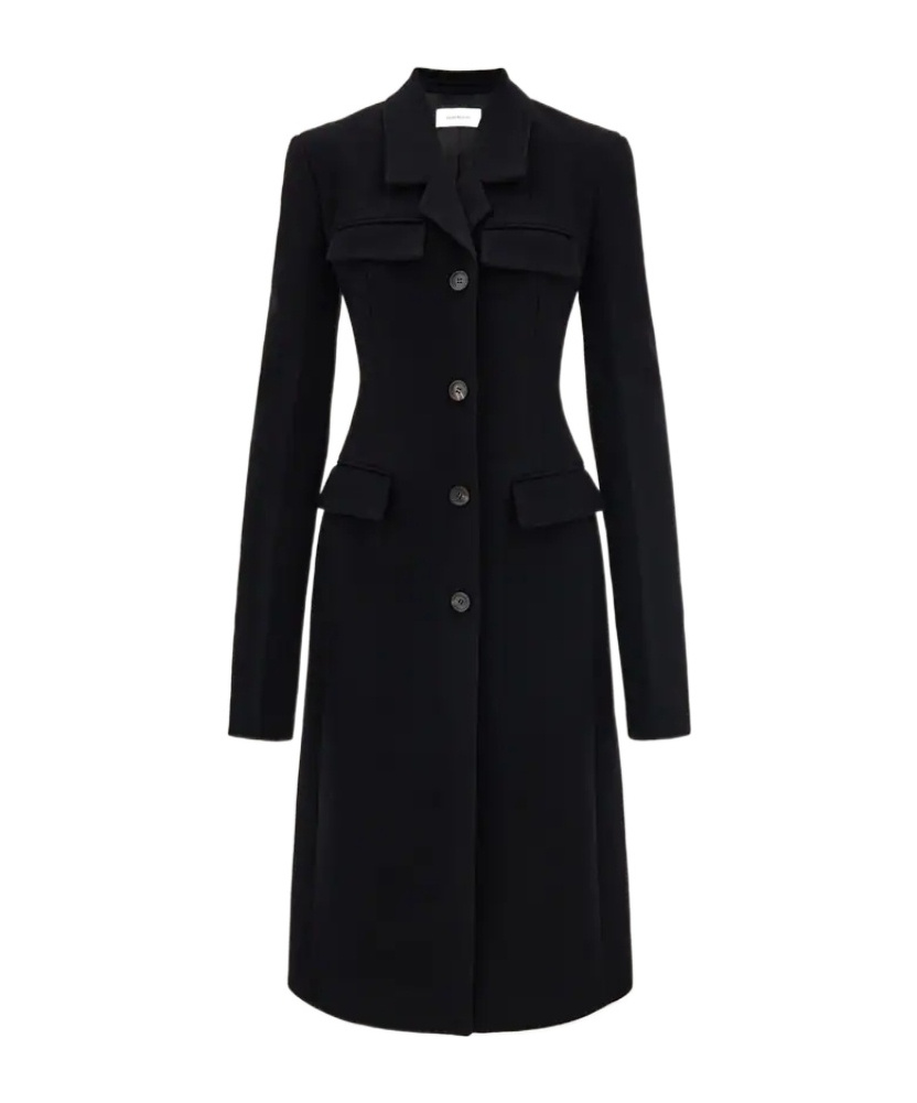 Ferragamo Flap-pocket Single-breasted Coat In Black