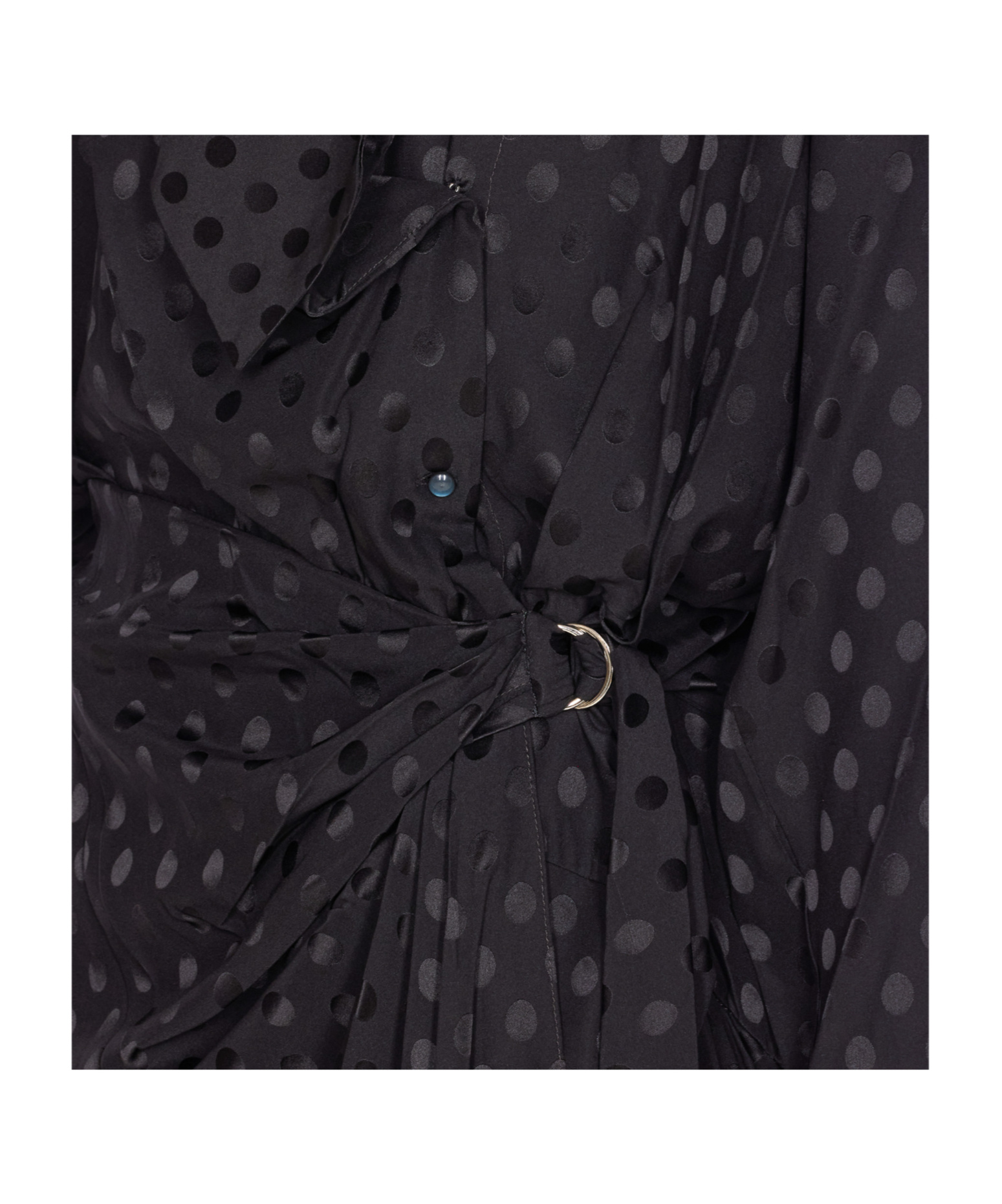 Isabel Marant Dots Print Wrap Dress Belted Waist In Black