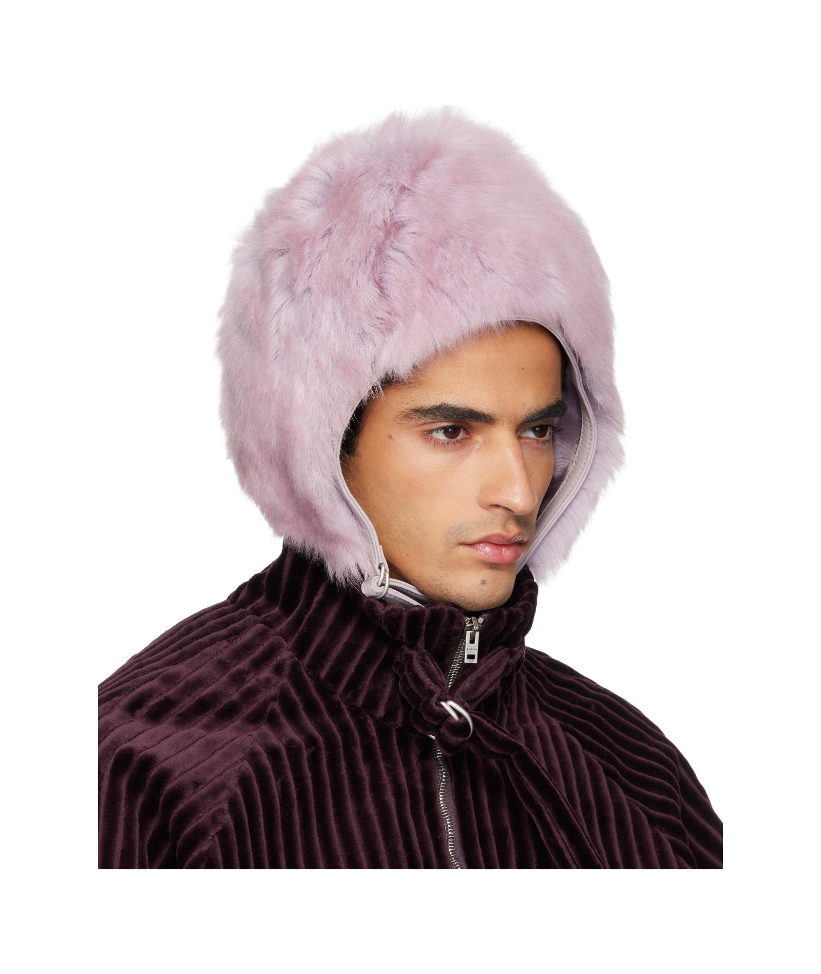 Acne Studios Shearling Cap In Multi