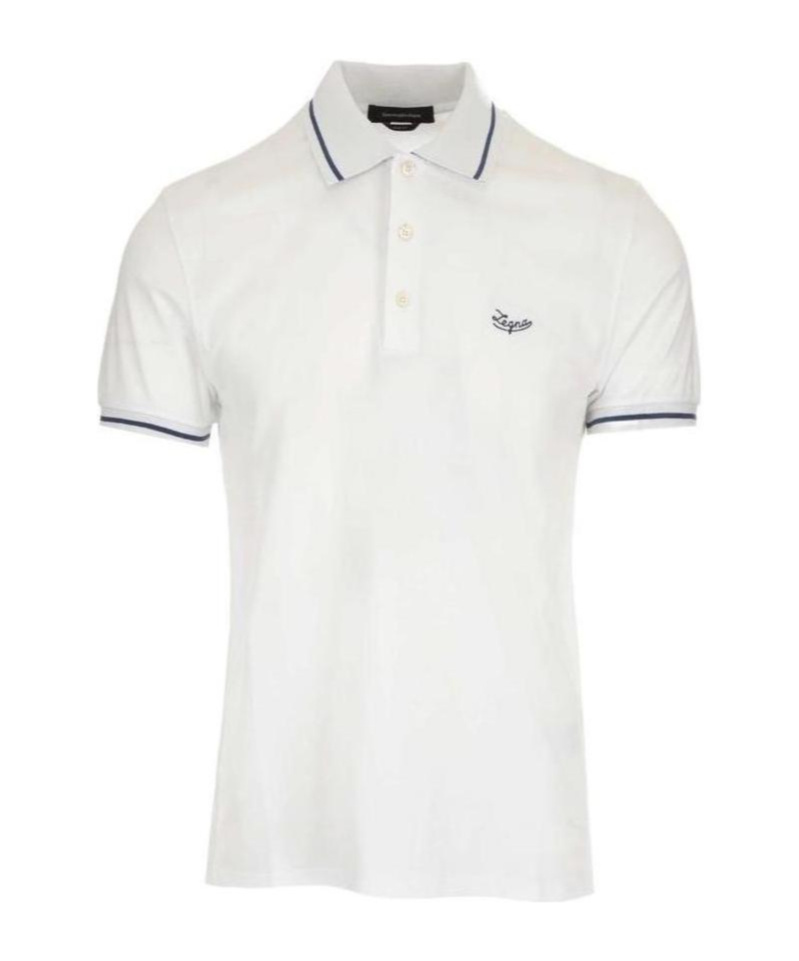 ZEGNA LOGO-EMBROIDERED POLO SHIRT 