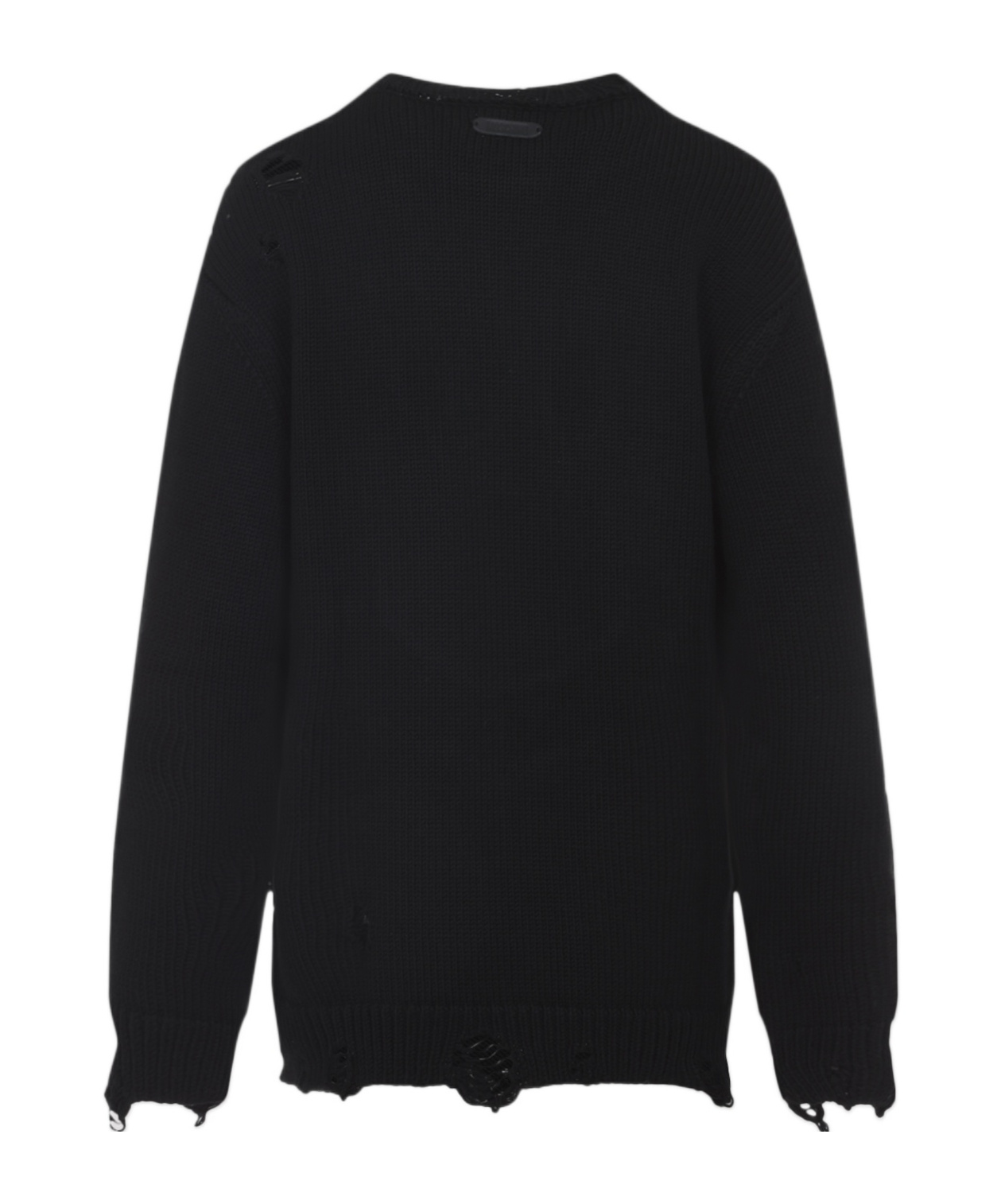Moschino Oversized Pullover In Carved Wool In Black