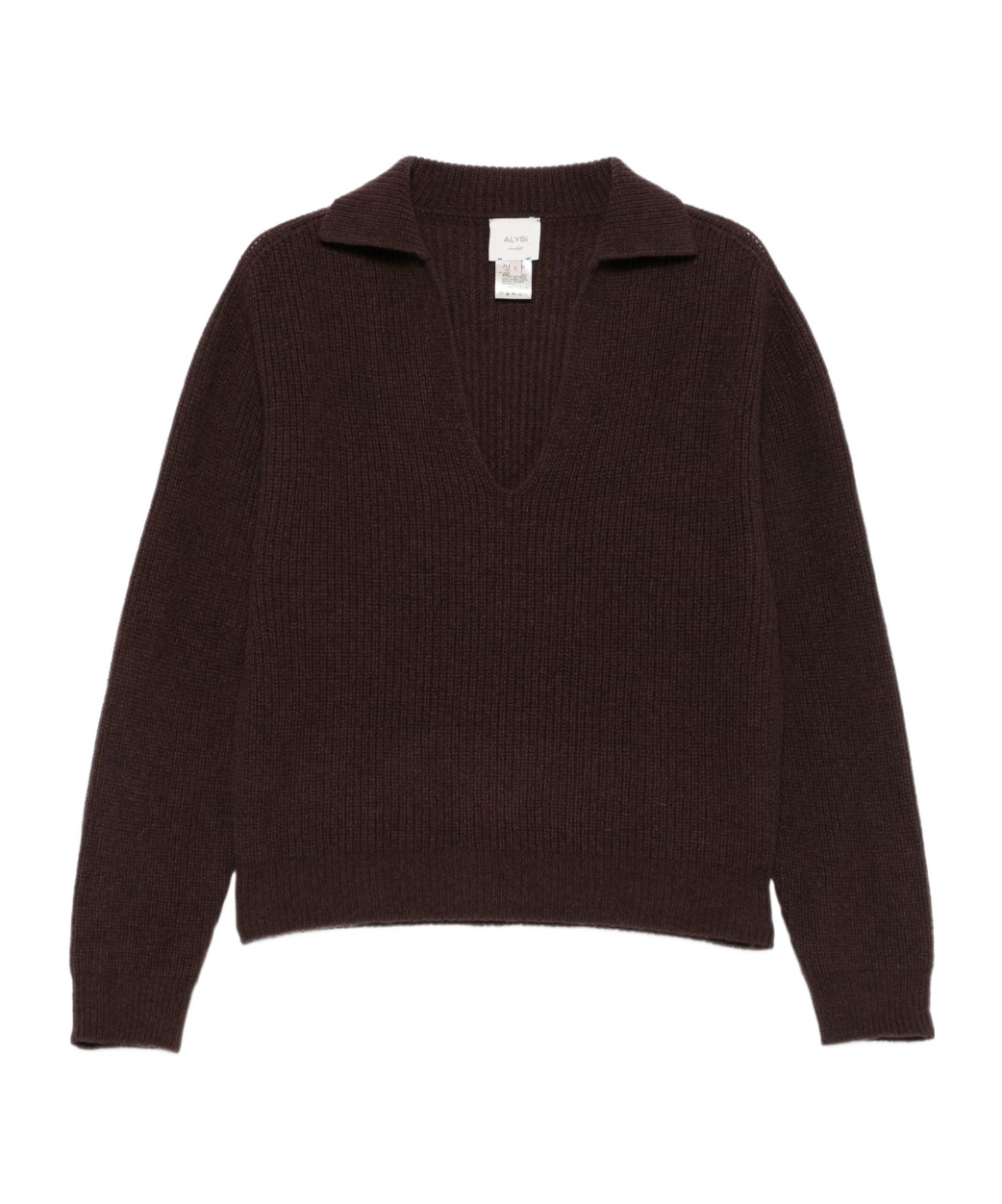 Alysi Wool Polo Sweater In Black