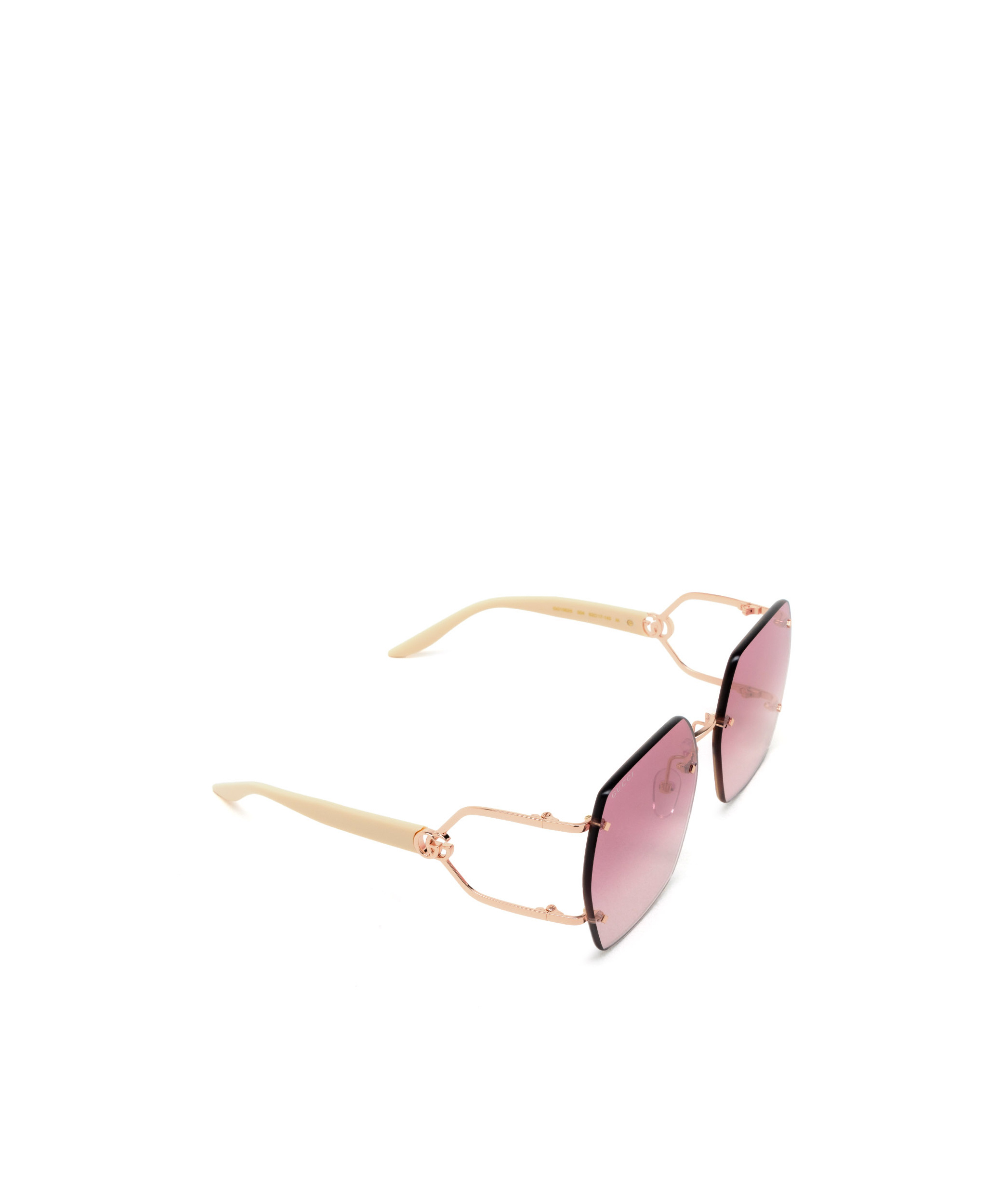 Gucci Double G Geometric-frame Sunglasses In Pink