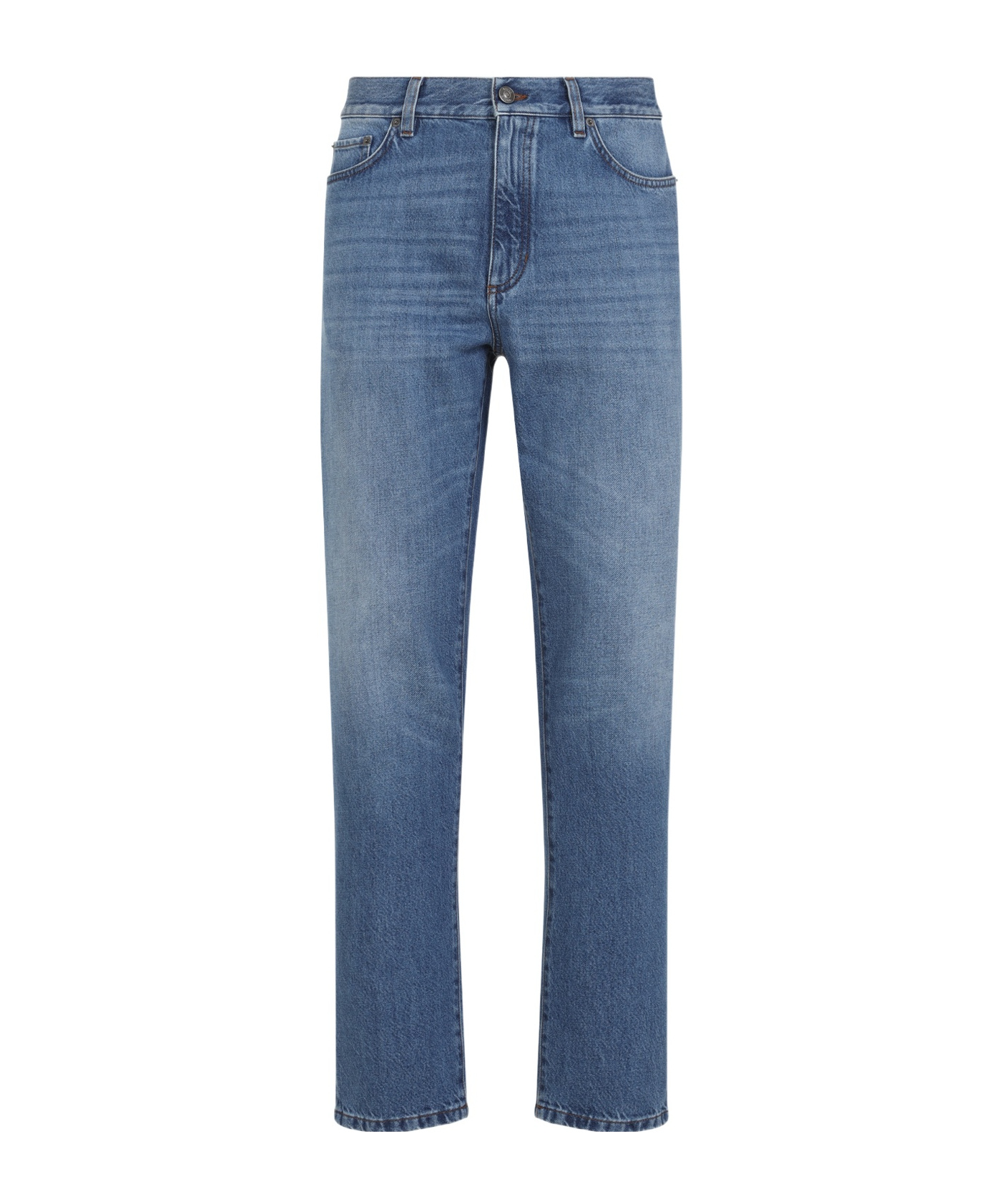 Zegna Belt-loop Jeans In Blue