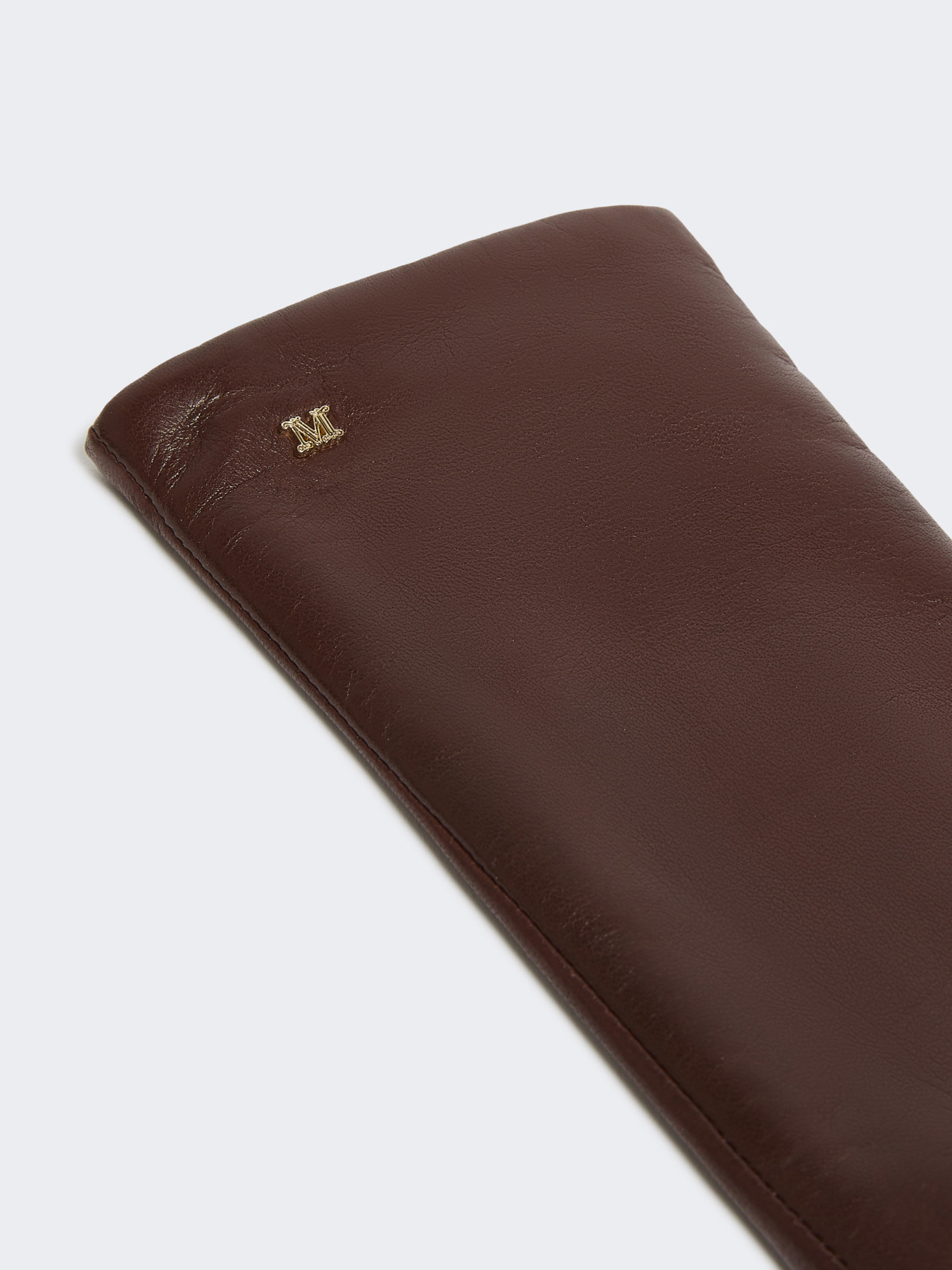 Max Mara Nappa Leather Gloves In Brown