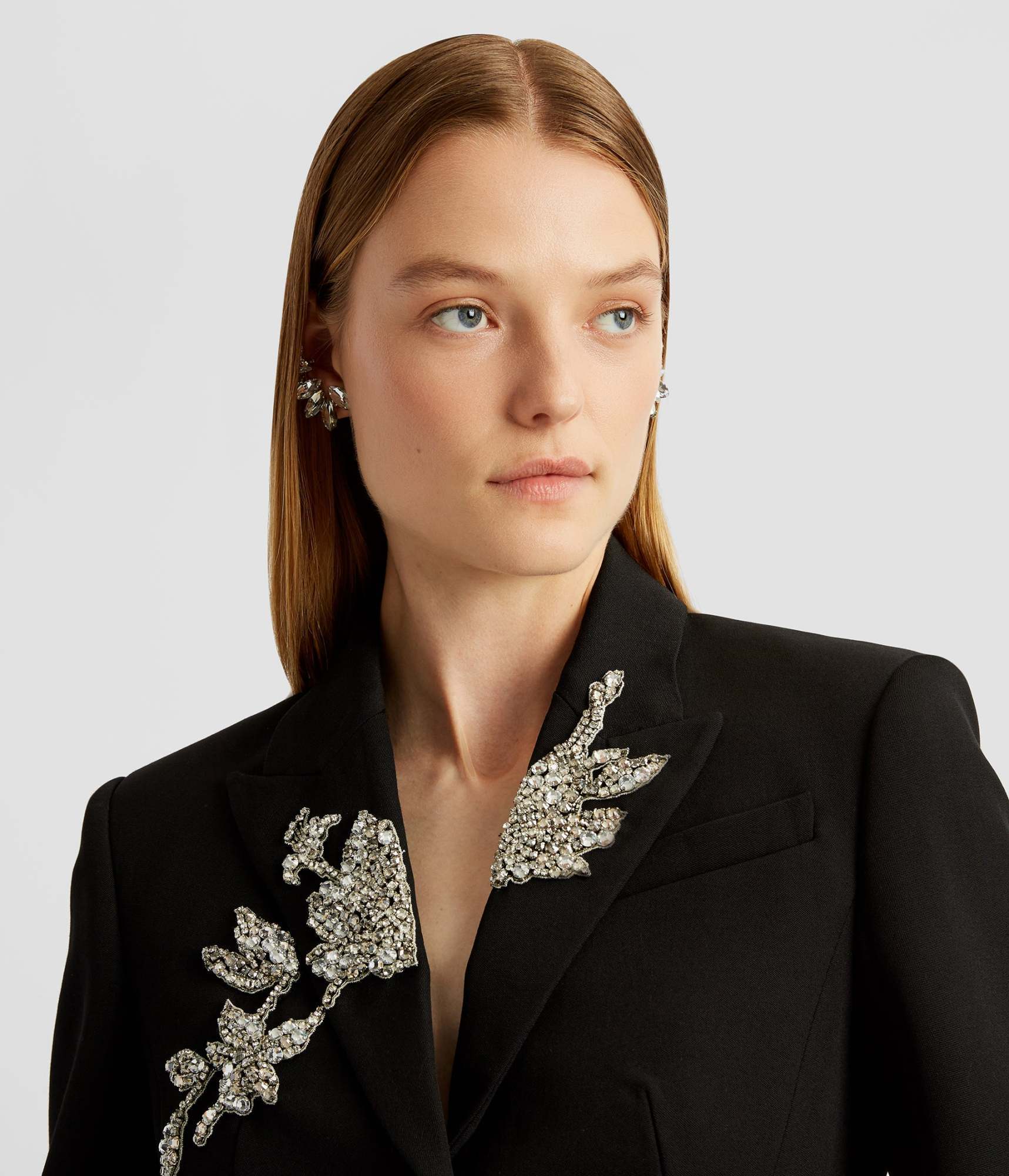 ERDEM CRYSTAL-EMBELLISHED TAILORED BLAZER