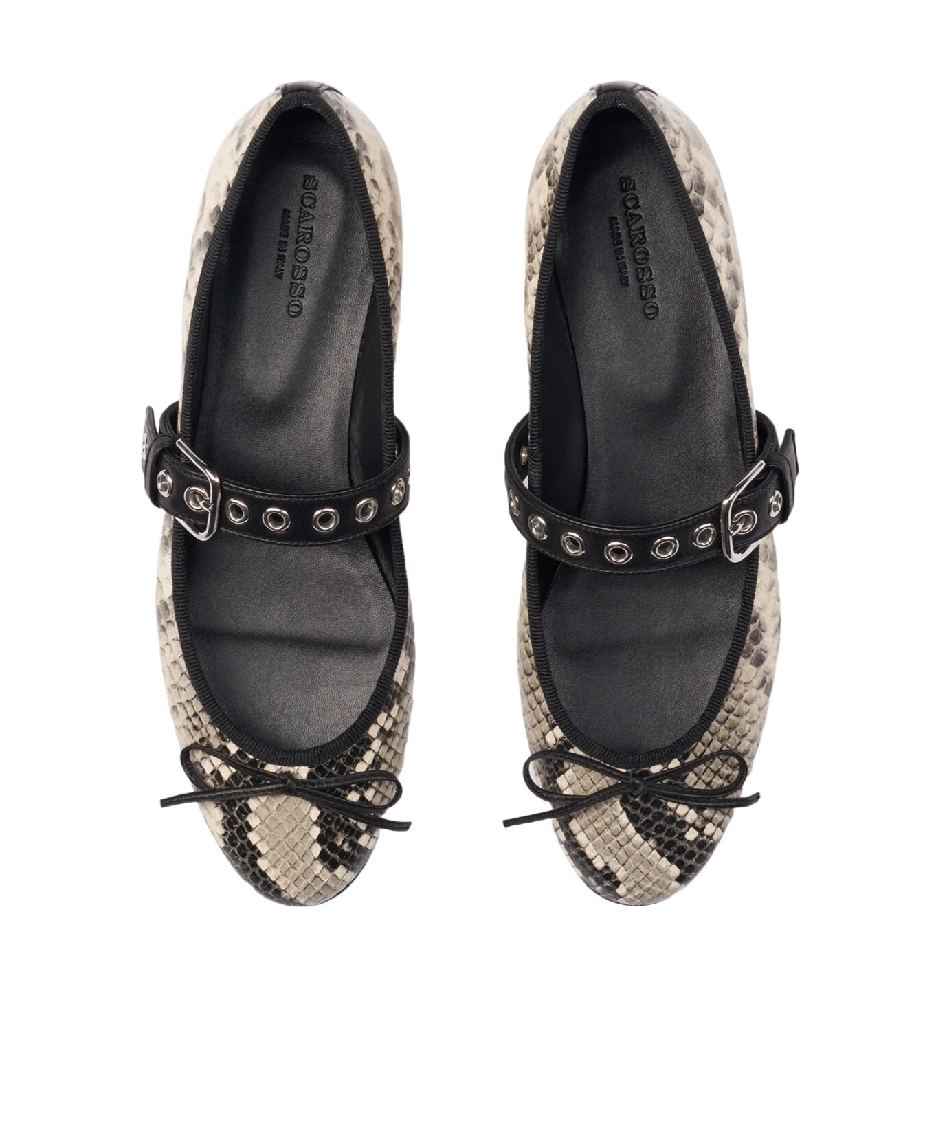 Scarosso Astrid Python Printed Flat Shoes In Multi