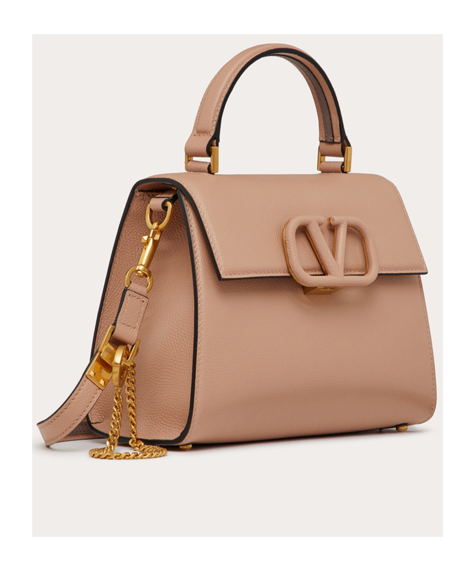 Valentino Small Calf Leather Vsling Top-handle Bag In Pink