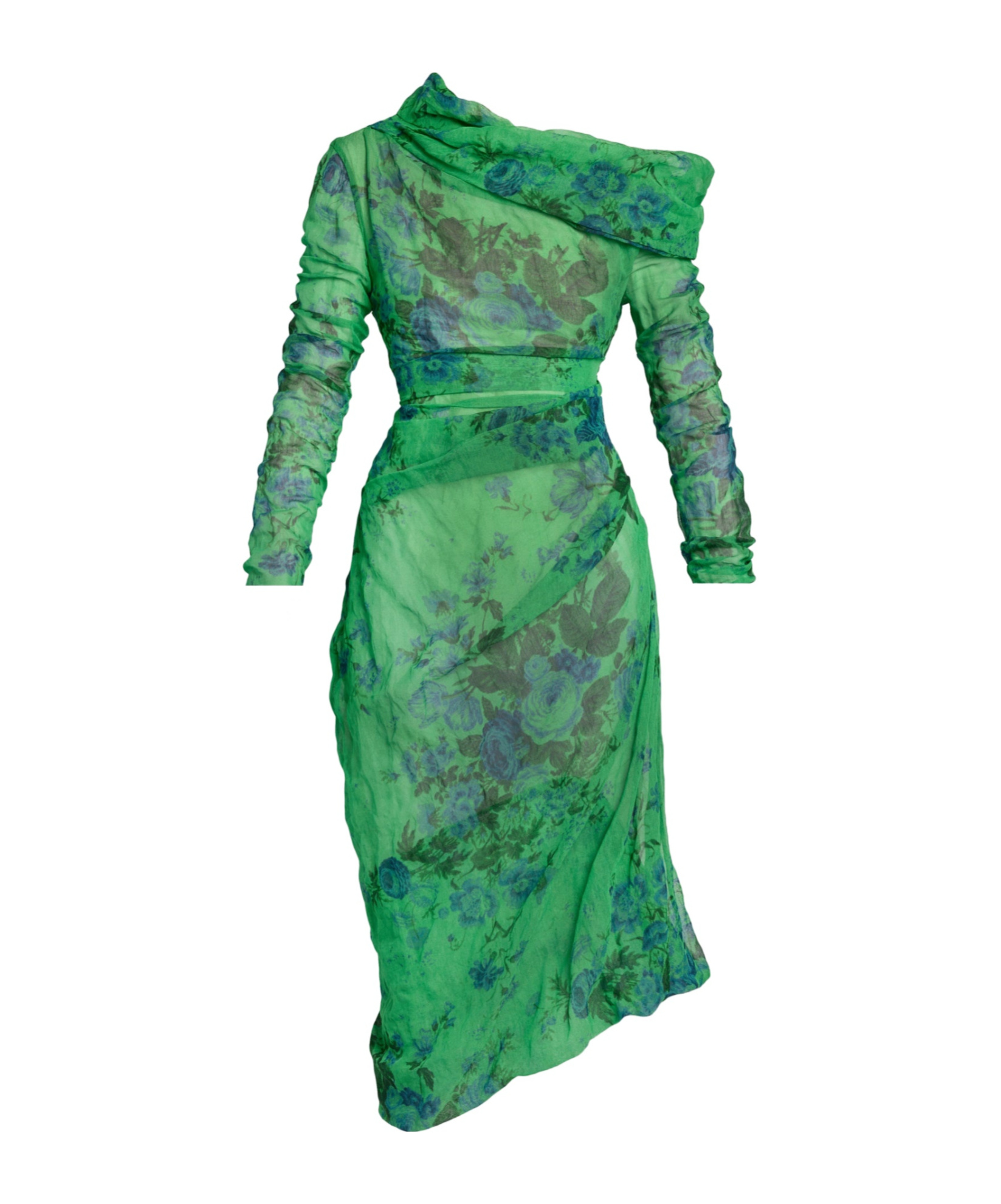 Erdem Pleated Dress In Green