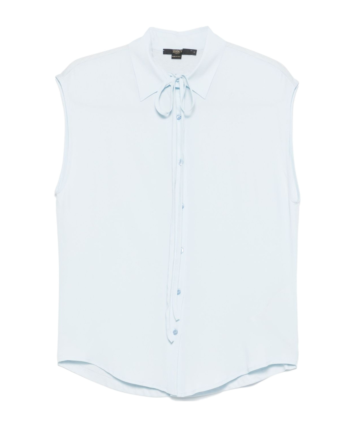 Seventy Polo In Misto Cotone Azzurro In White