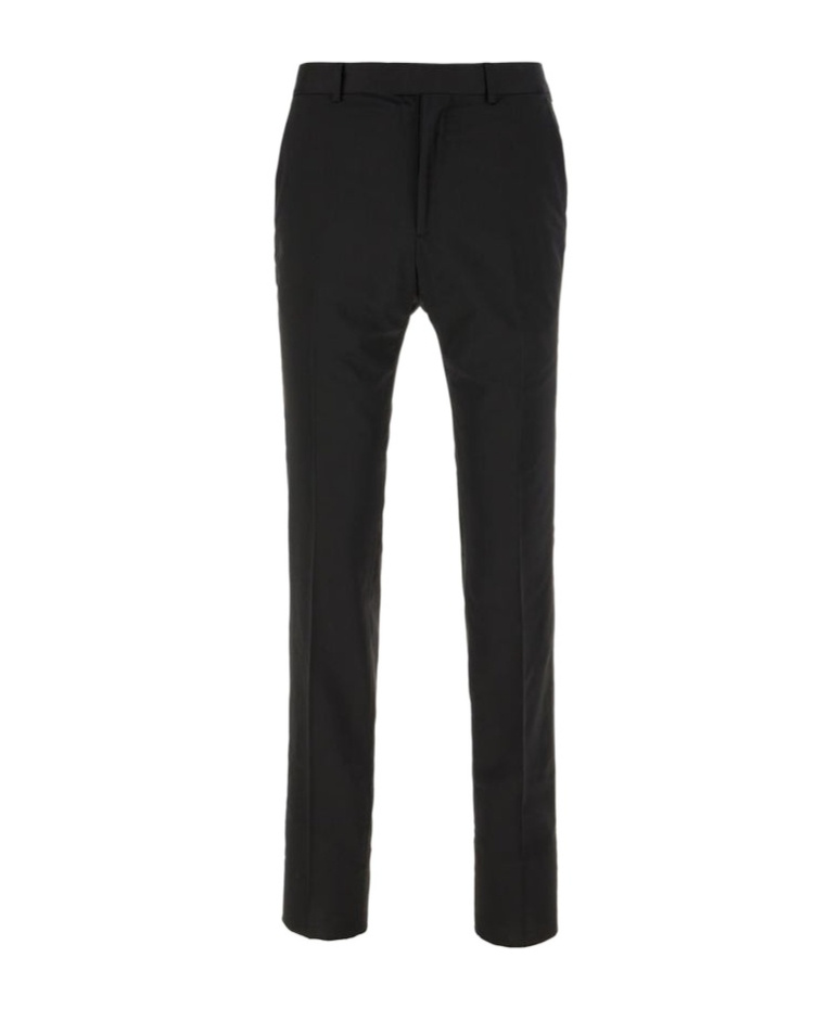 Shop Zegna Black Wool Blend Pants