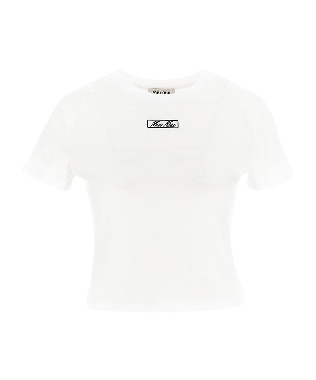 Miu Miu Open-necked Black Shirt In White