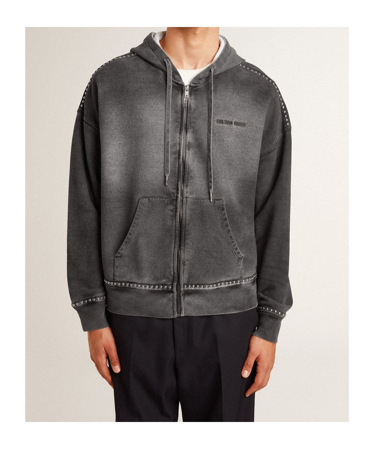 Golden Goose Rivet Paint Effect Sweatshirt In Black
