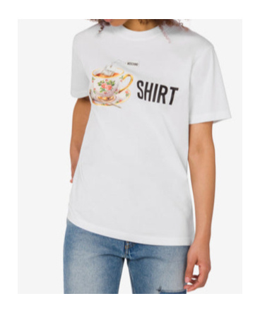 Moschino Playful Cotton T-shirt With Floral Print In White