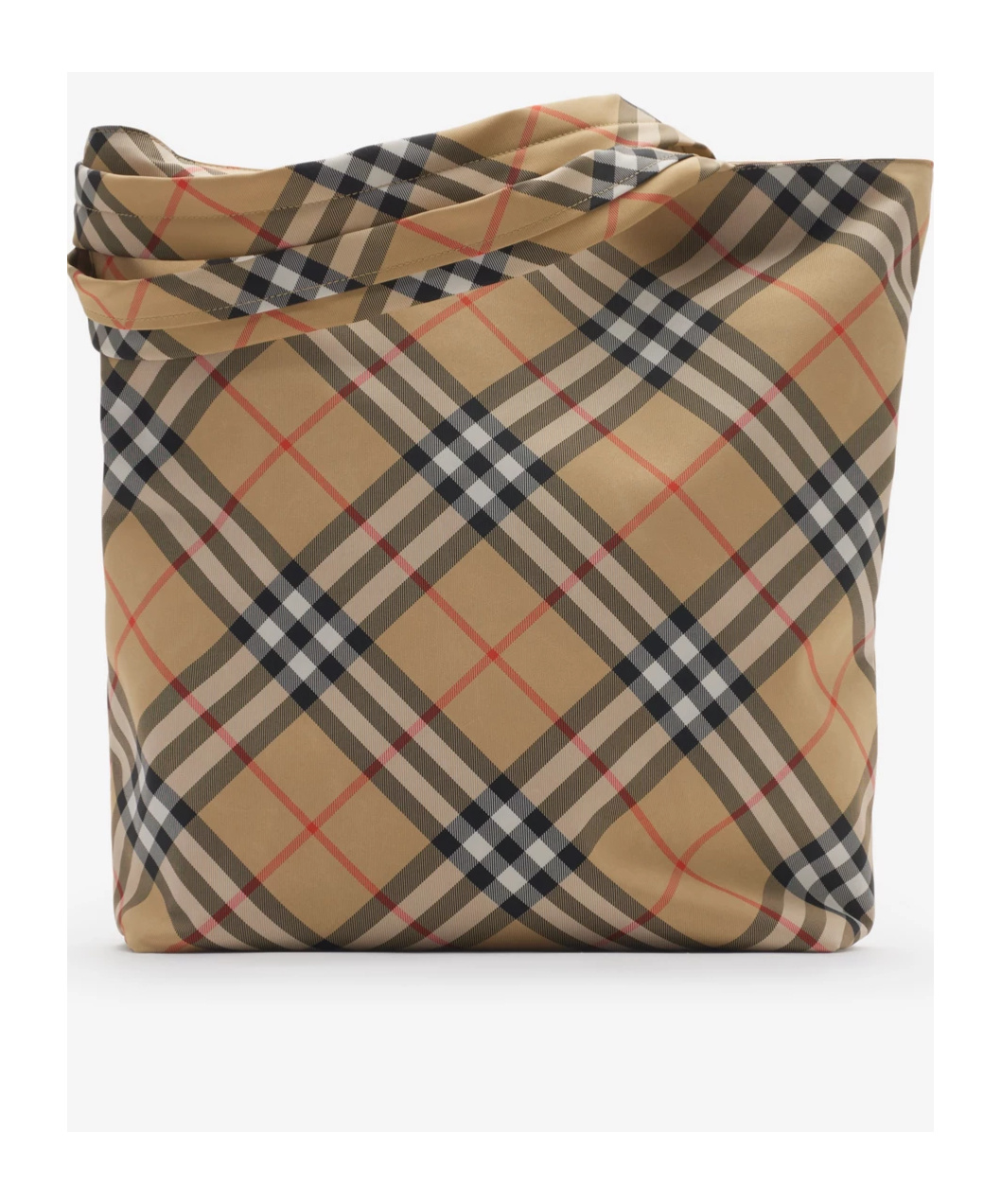Burberry Check Tote In Brown