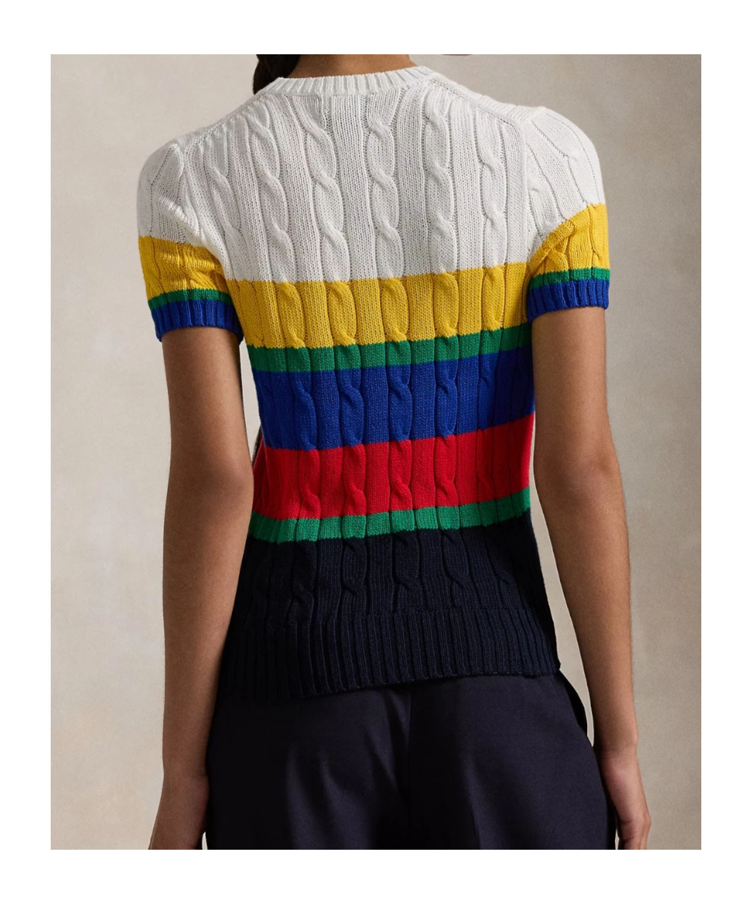 Shop Polo Ralph Lauren Cable-knit Top In Multicolor