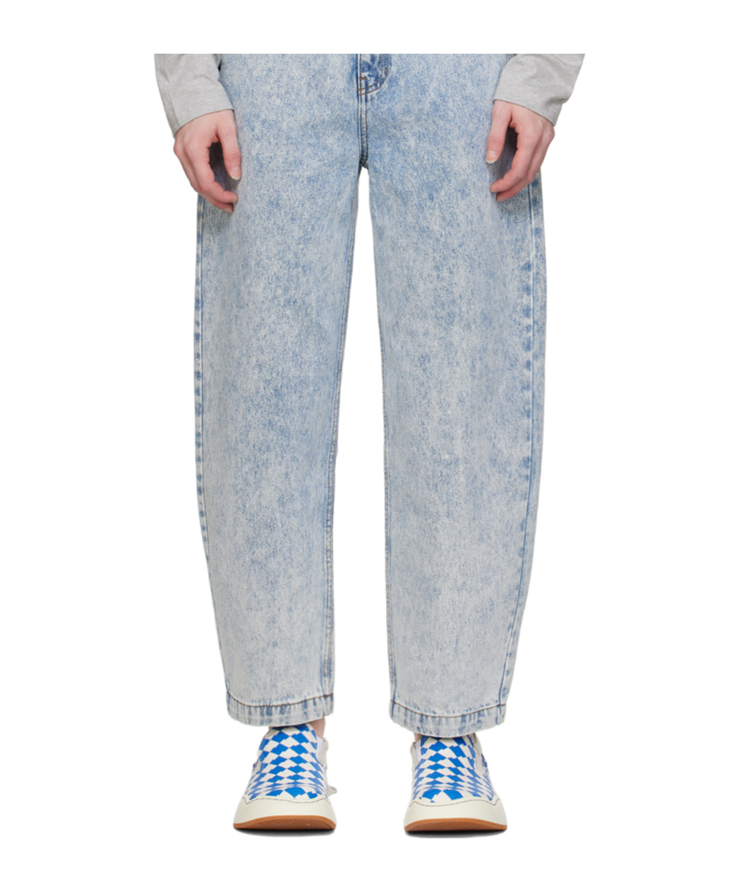 Ader Error Logo Belt Ring Jeans Pants In Gray