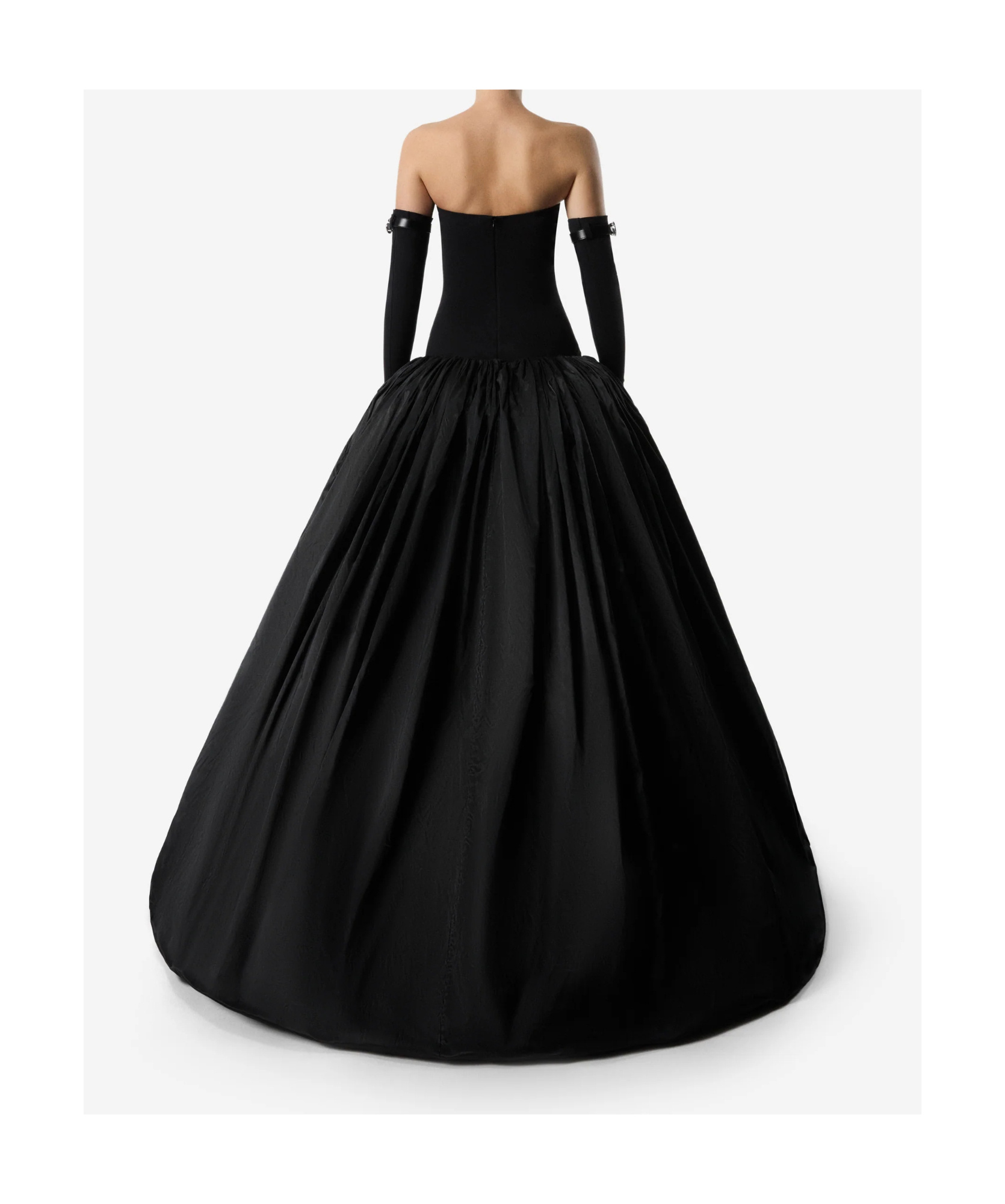 Coperni Strapless Princess Dress Side Pockets In Black