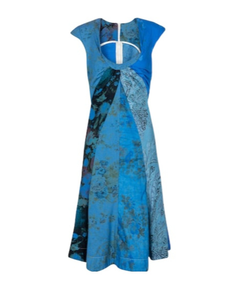 Marine Serre Printed Regenerated Cotton Minidress In Blue
