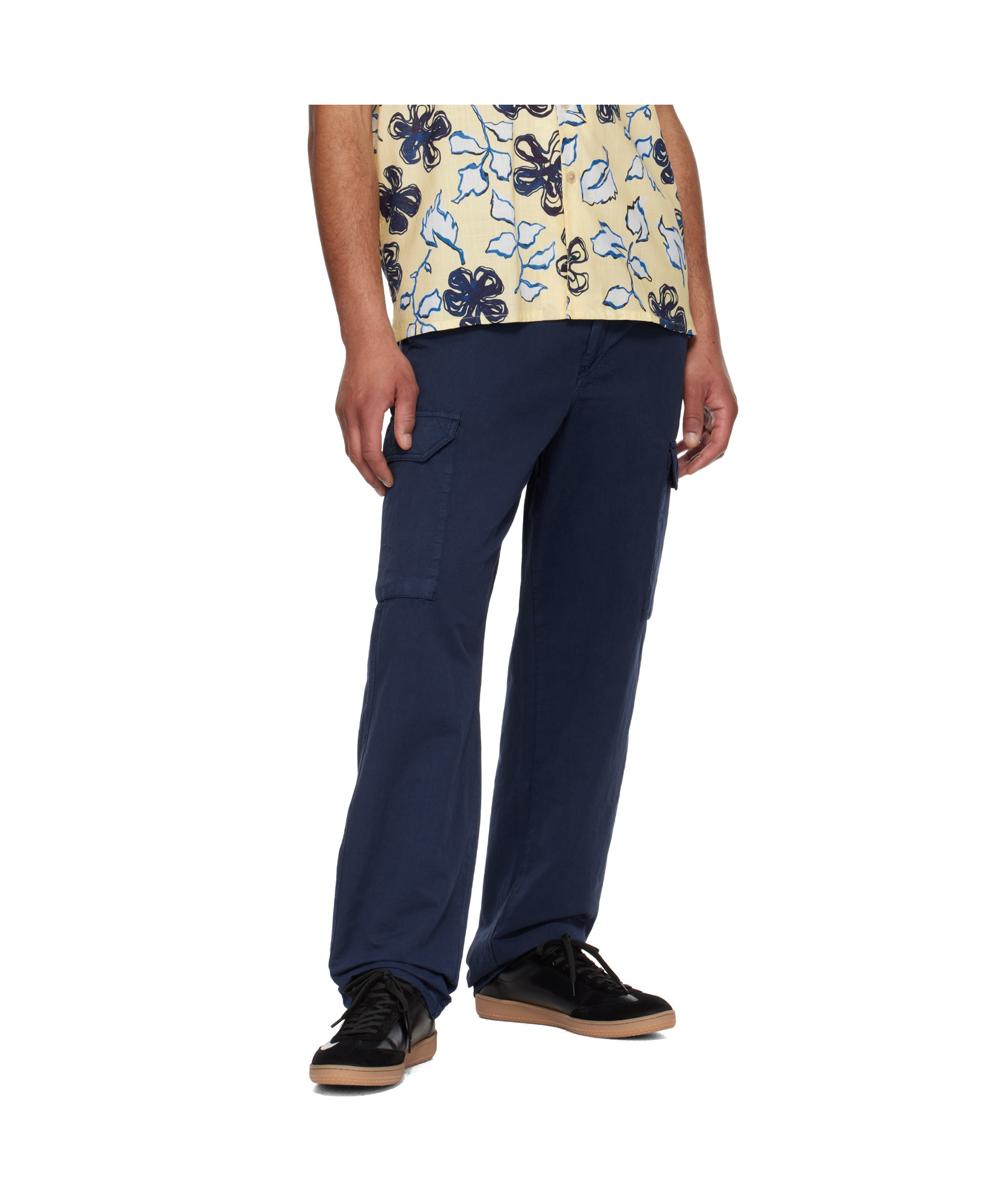 Paul Smith Cotton-linen Cargo Pants In Blue