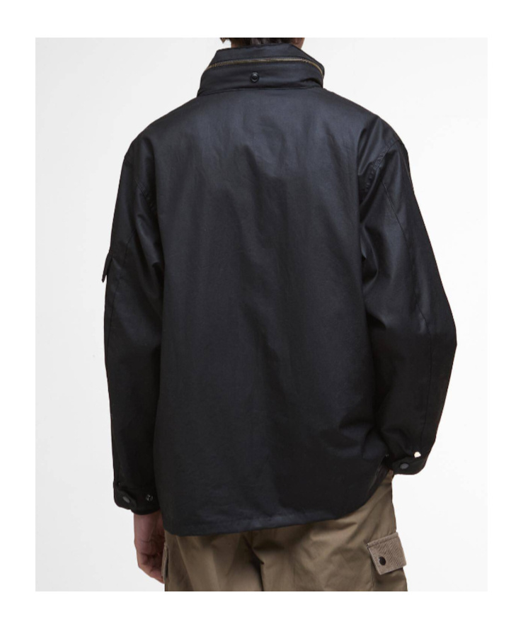 Barbour Editor Waxed Jacket In Black