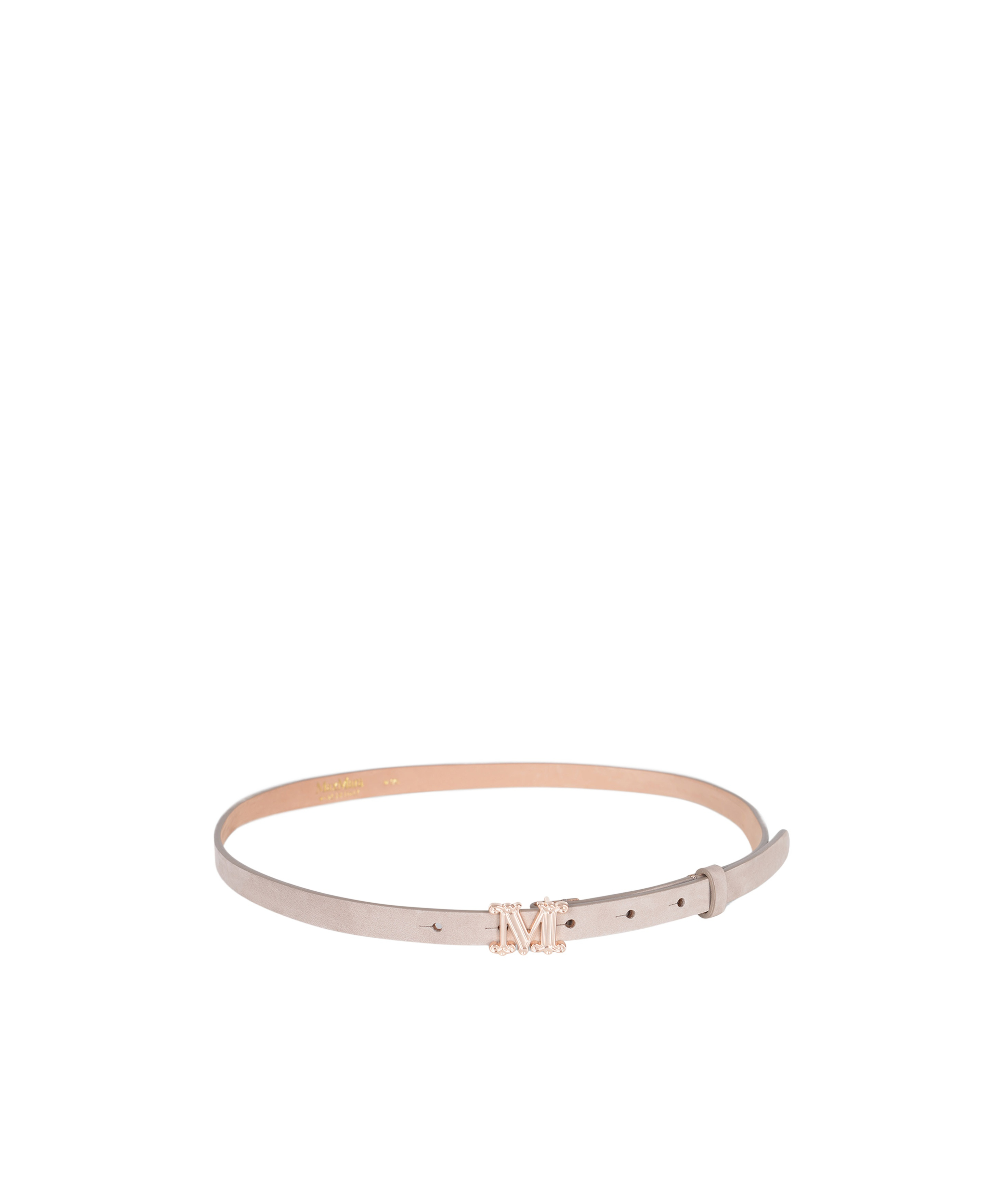 Max Mara Logo-plaque Buckle Belt In Nude
