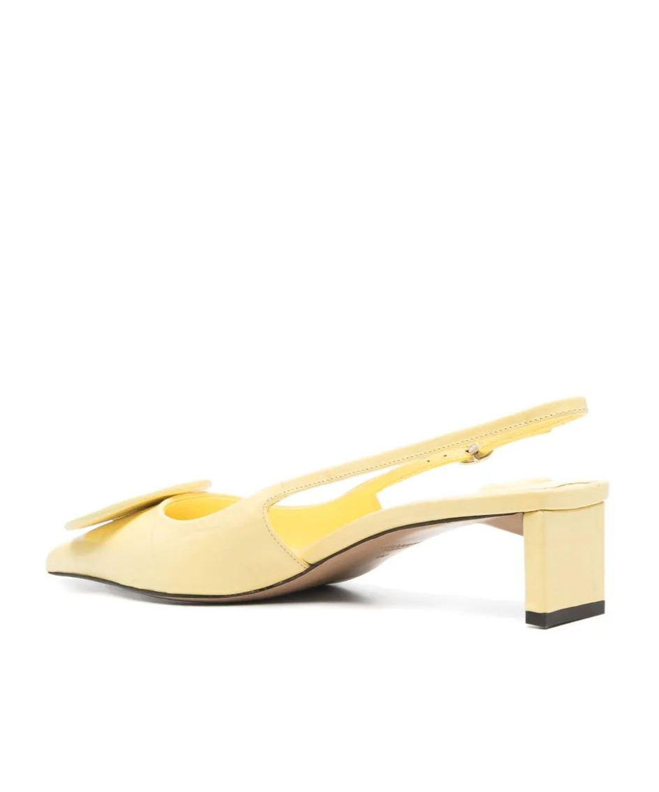 Jacquemus Duelo Calfskin Slingbacks Pumps In Yellow