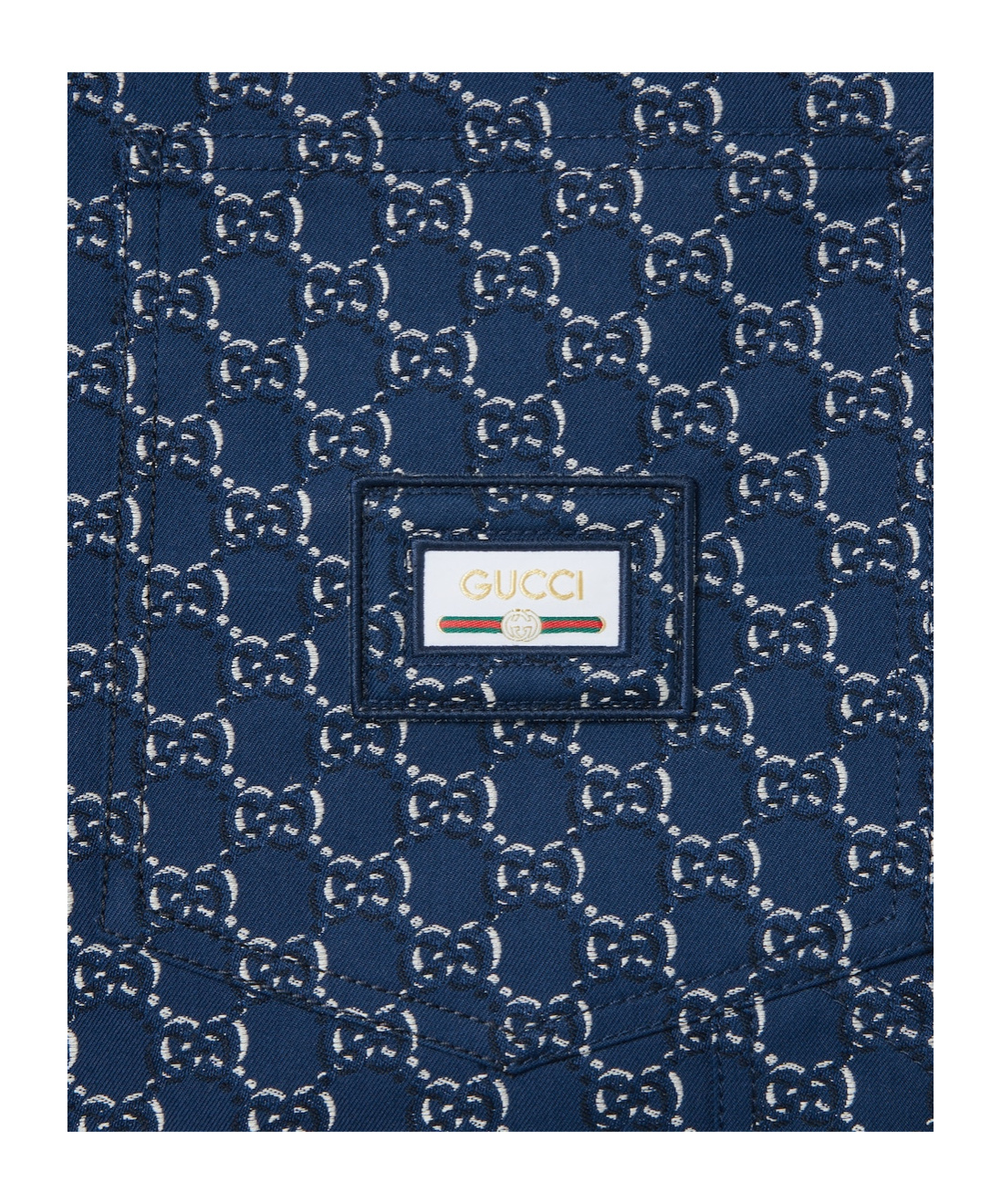Gucci Cotton Jacquard Pant With Gg Shadow In Blue