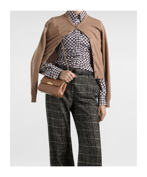 Dolce & Gabbana Long-sleeved Cashmere Sweater In Brown