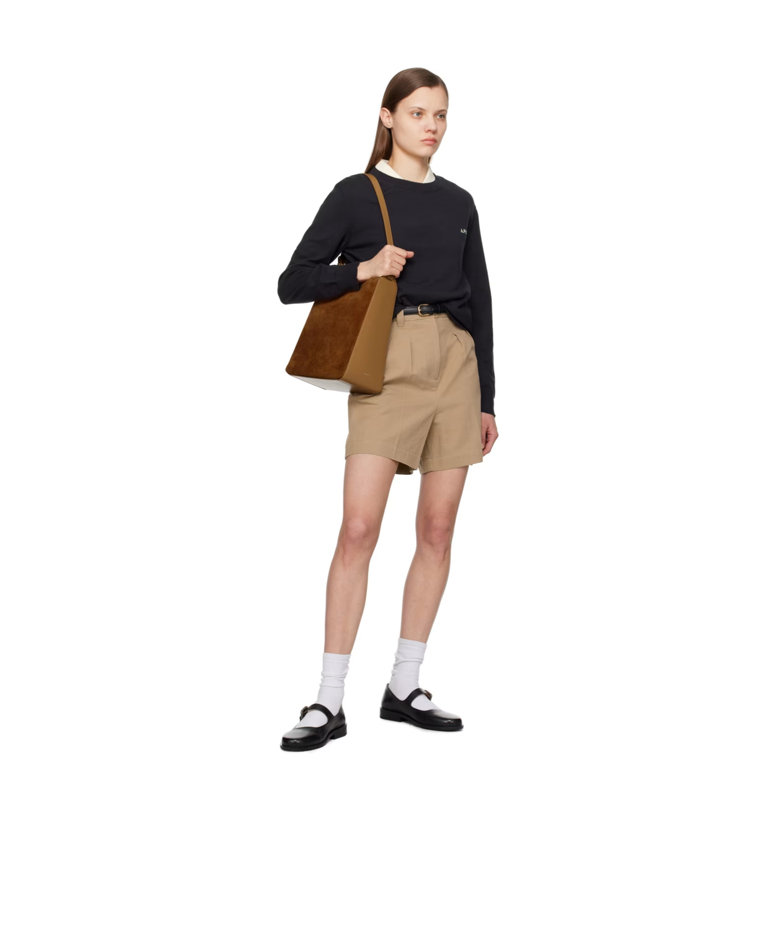Apc Adjustable Shoulder Strap Logo Shoulder Bag In Brown