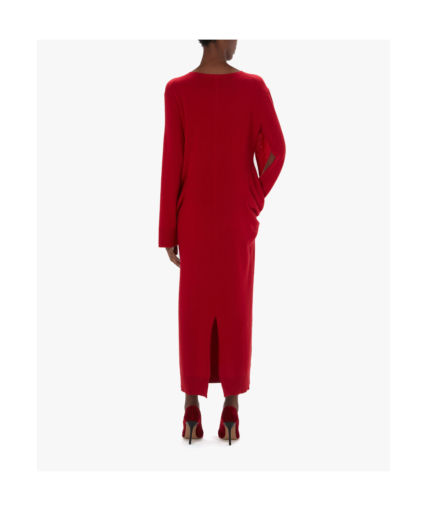 Jw Anderson Draped Asymmetric Wool-blend Dress In Red