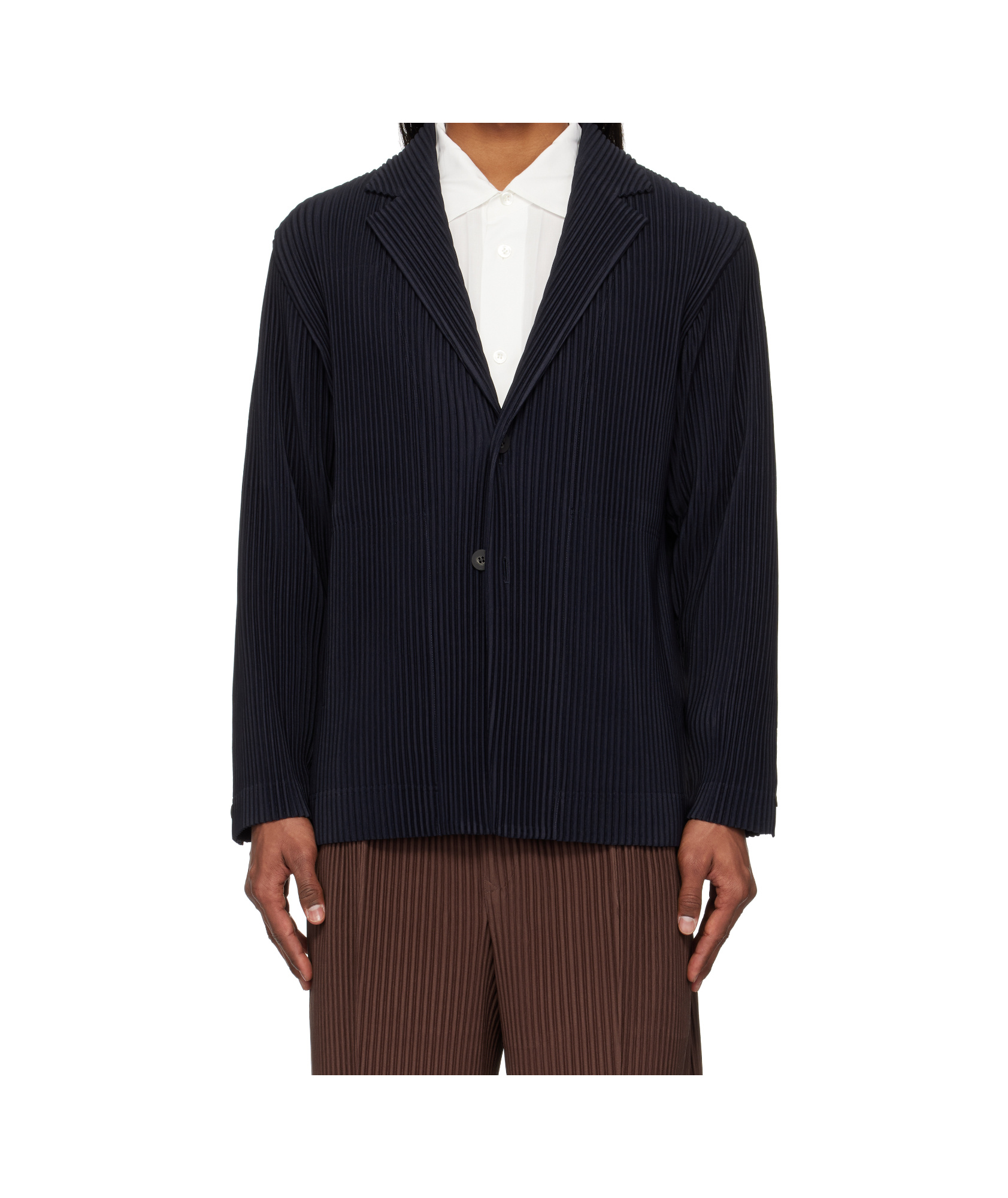 Issey Miyake Pleated Single-breasted Blazer