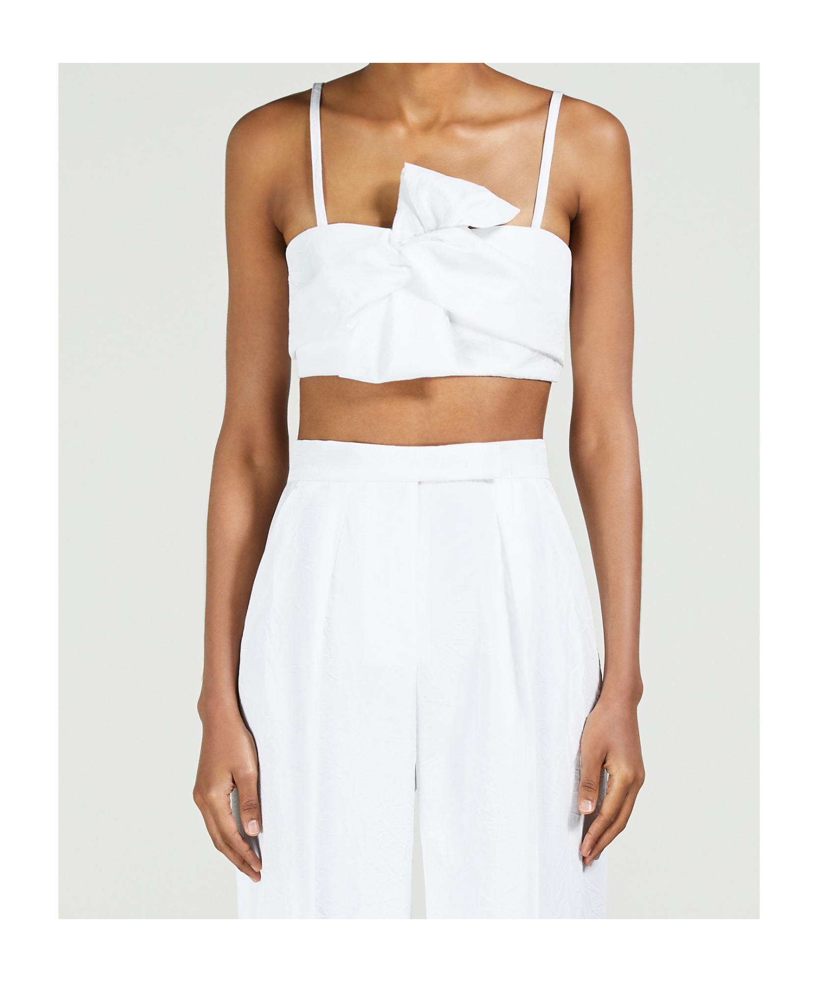 Max Mara Micro-faille Bandeau Top In Gray