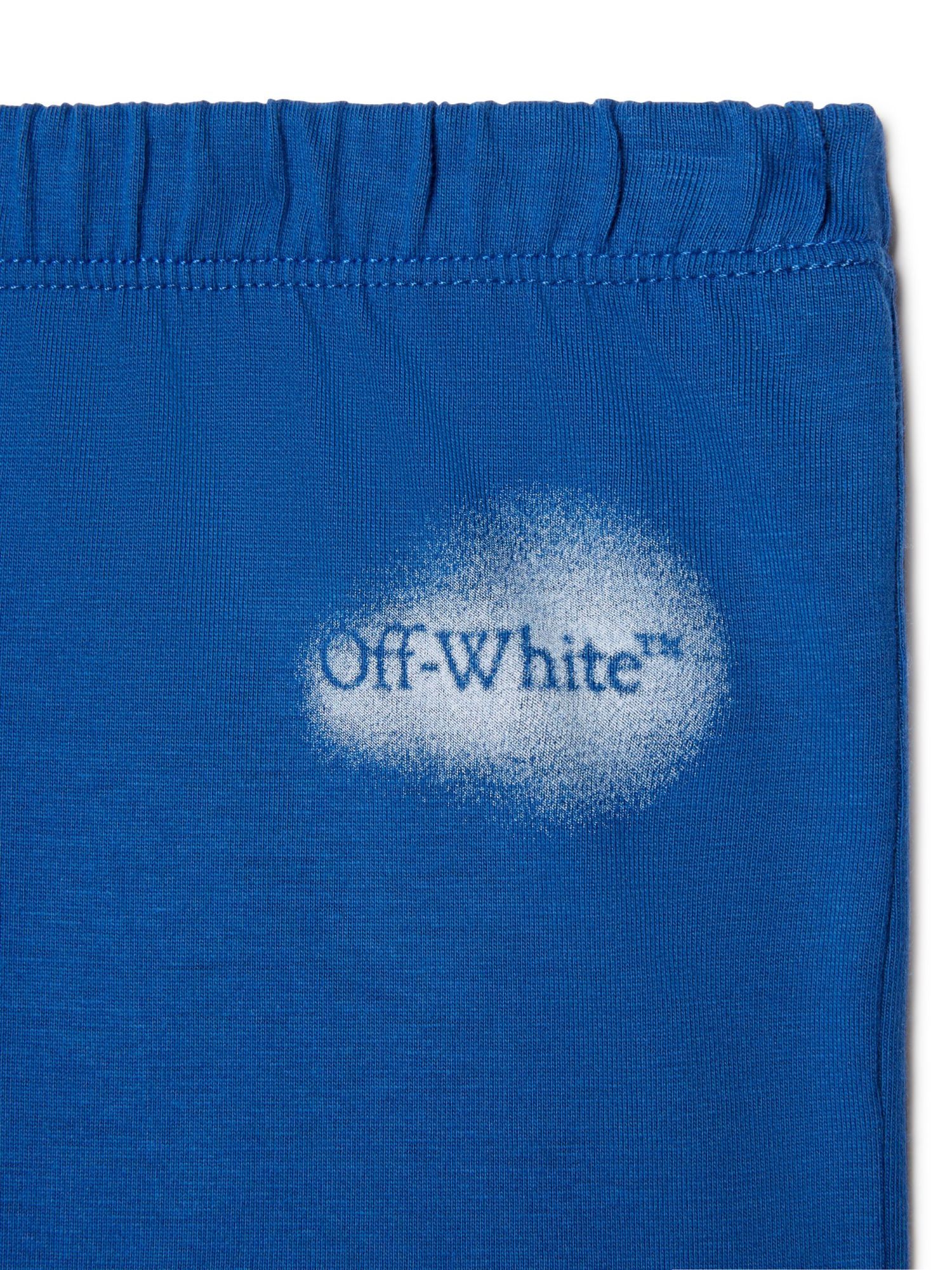 Off-white Arrow Spray Jersey Shorts In Blue