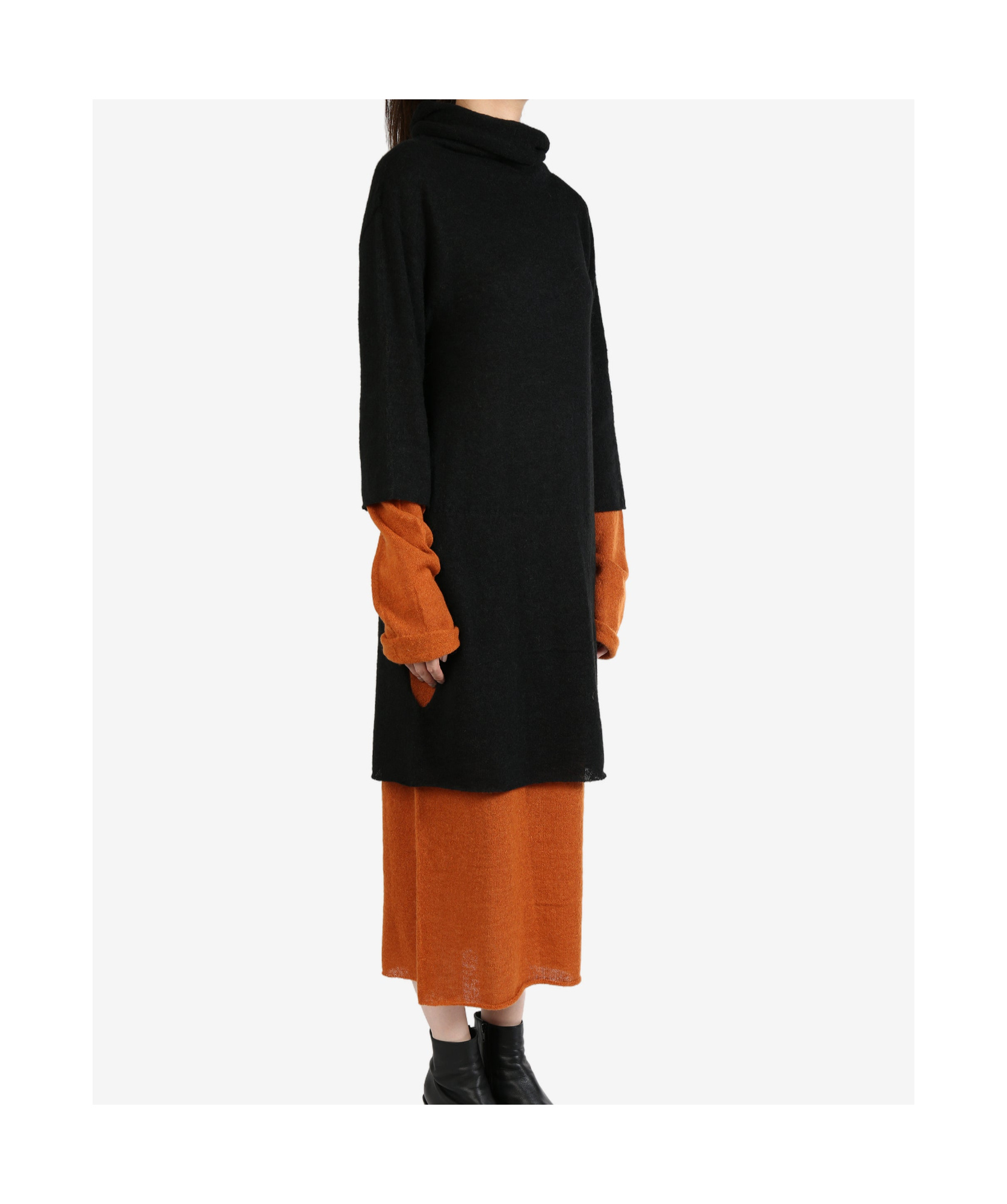 Shop Issey Miyake Layered Midi Dress In Black