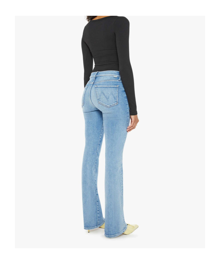 Shop Mother Belt-loop Jeans In Blue