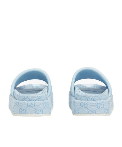Shop Gucci Women's Gg Platform Sandal In Light Blue