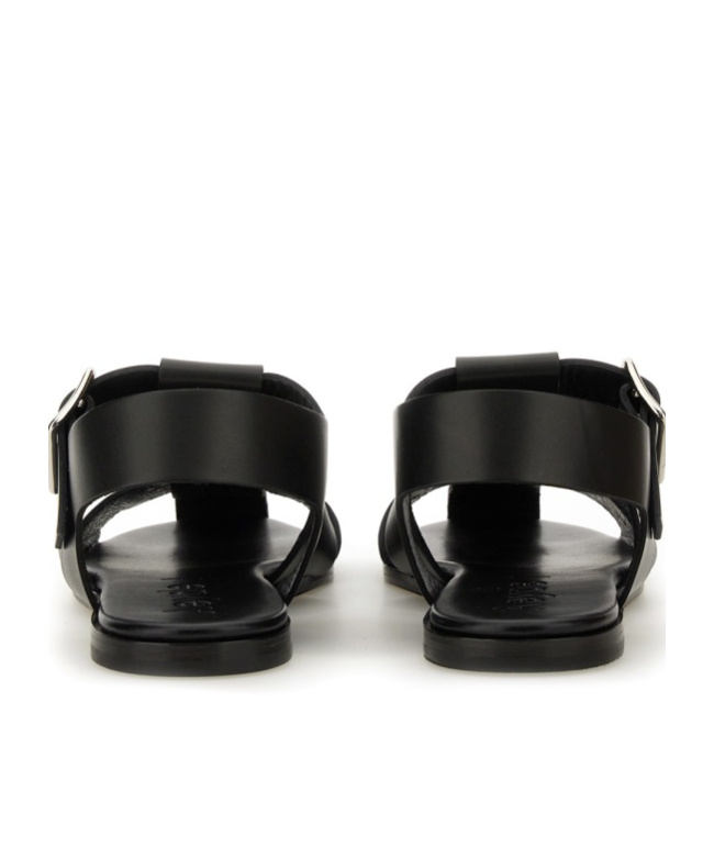 Aeyde Strappy Open Toe Flat Sole Sandals In Black