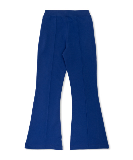Shop Balmain Logo-print Flared Tack Pants In Blue