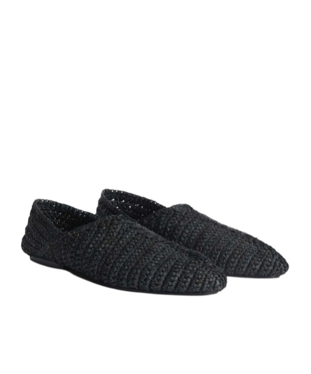 Jil Sander Interwoven-design Slippers In Black