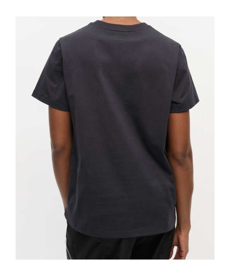 Ganni Crew-neck Cotton T-shirt With Banana Print In Gray